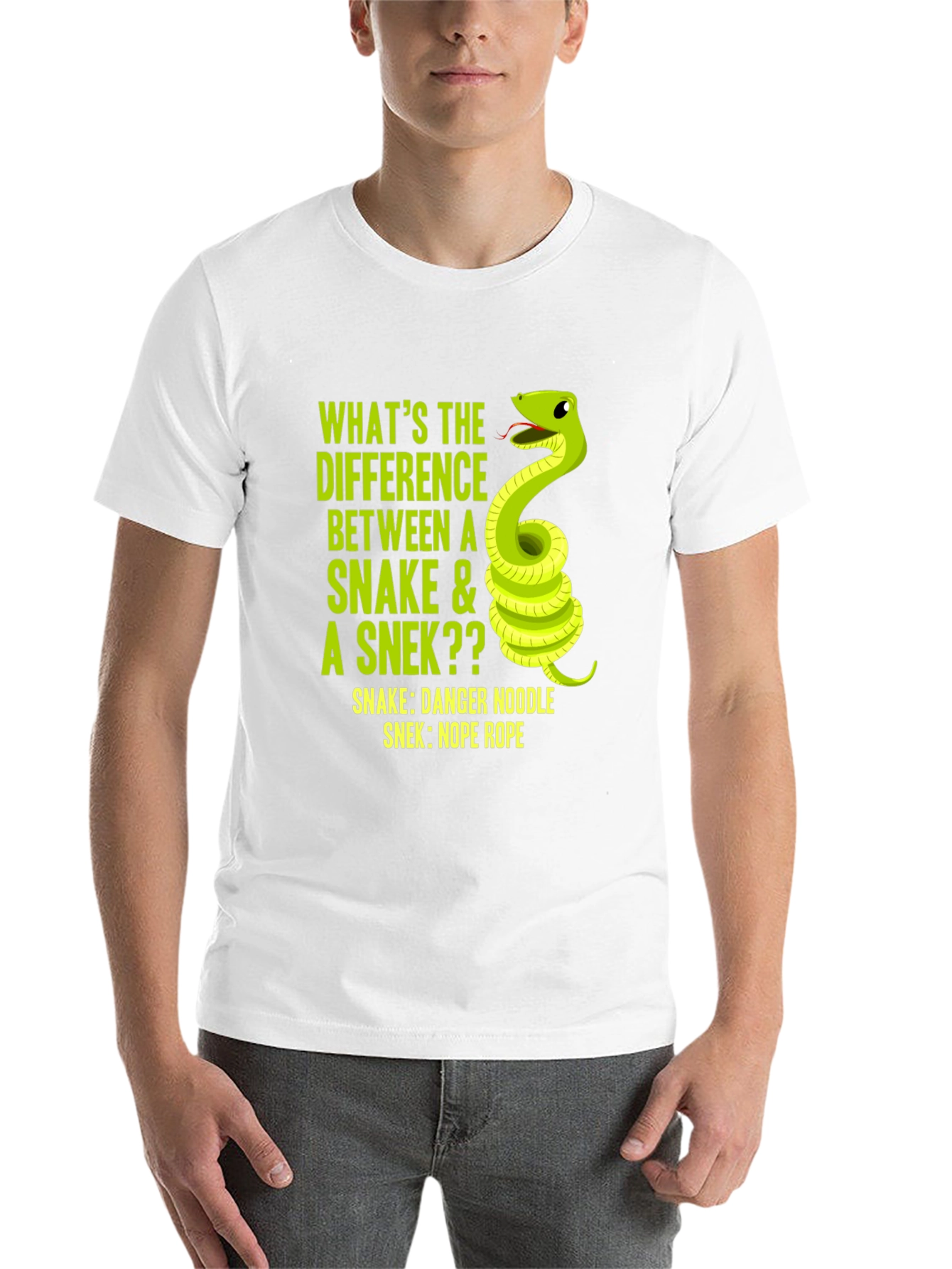 Black Funny Snake vs Snek T-Shirt, Danger Noodle Tee view 14
