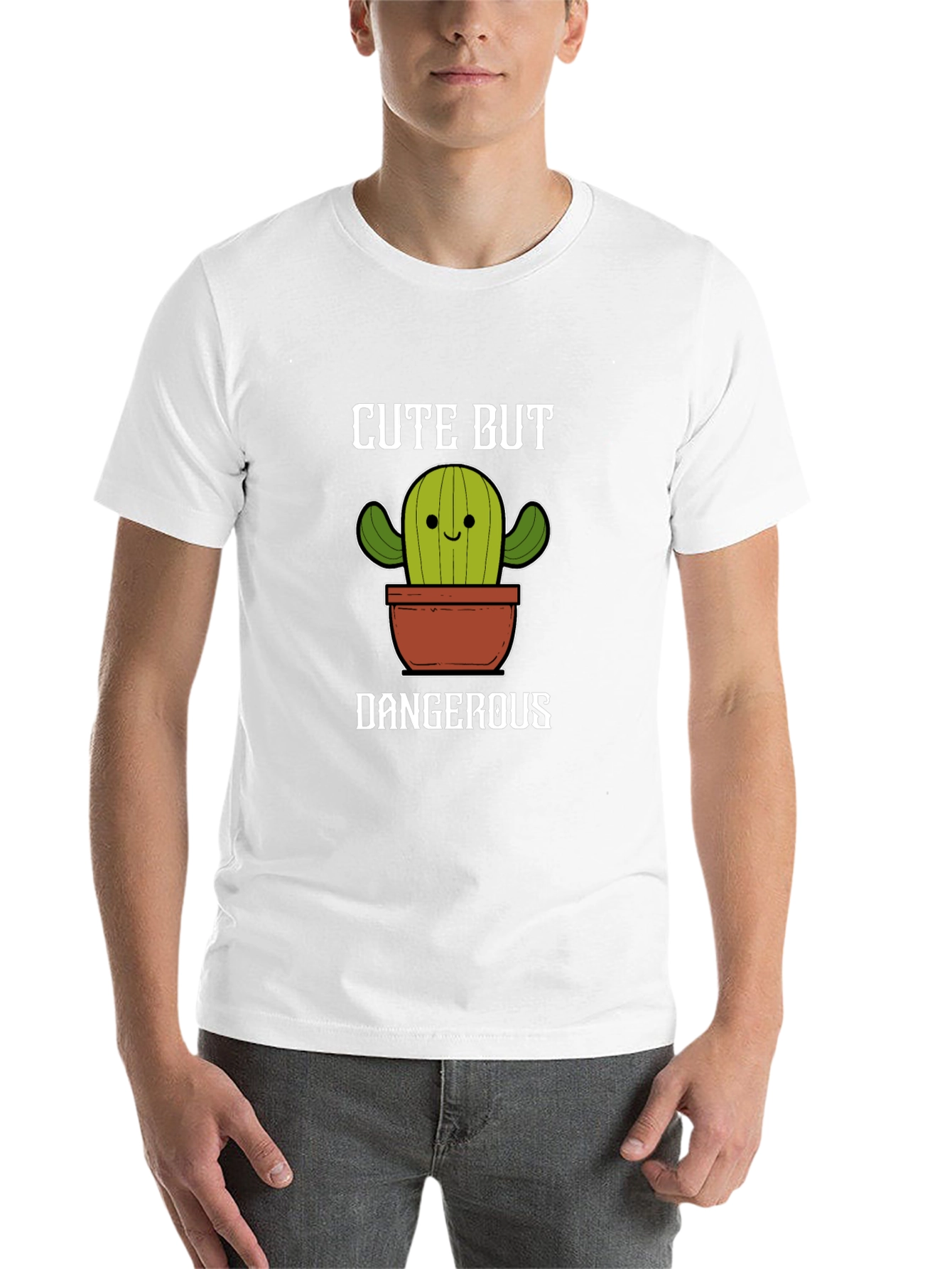 Black Cute But Dangerous Cactus Graphic Tee view 14