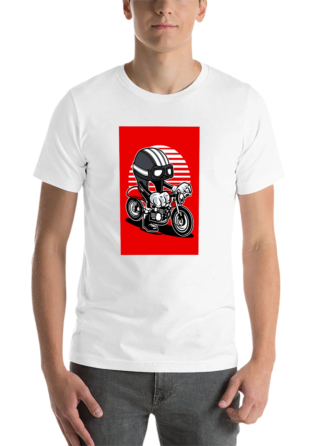 Black Cool Rider Graphic Tee - Black Cotton Blend view 14