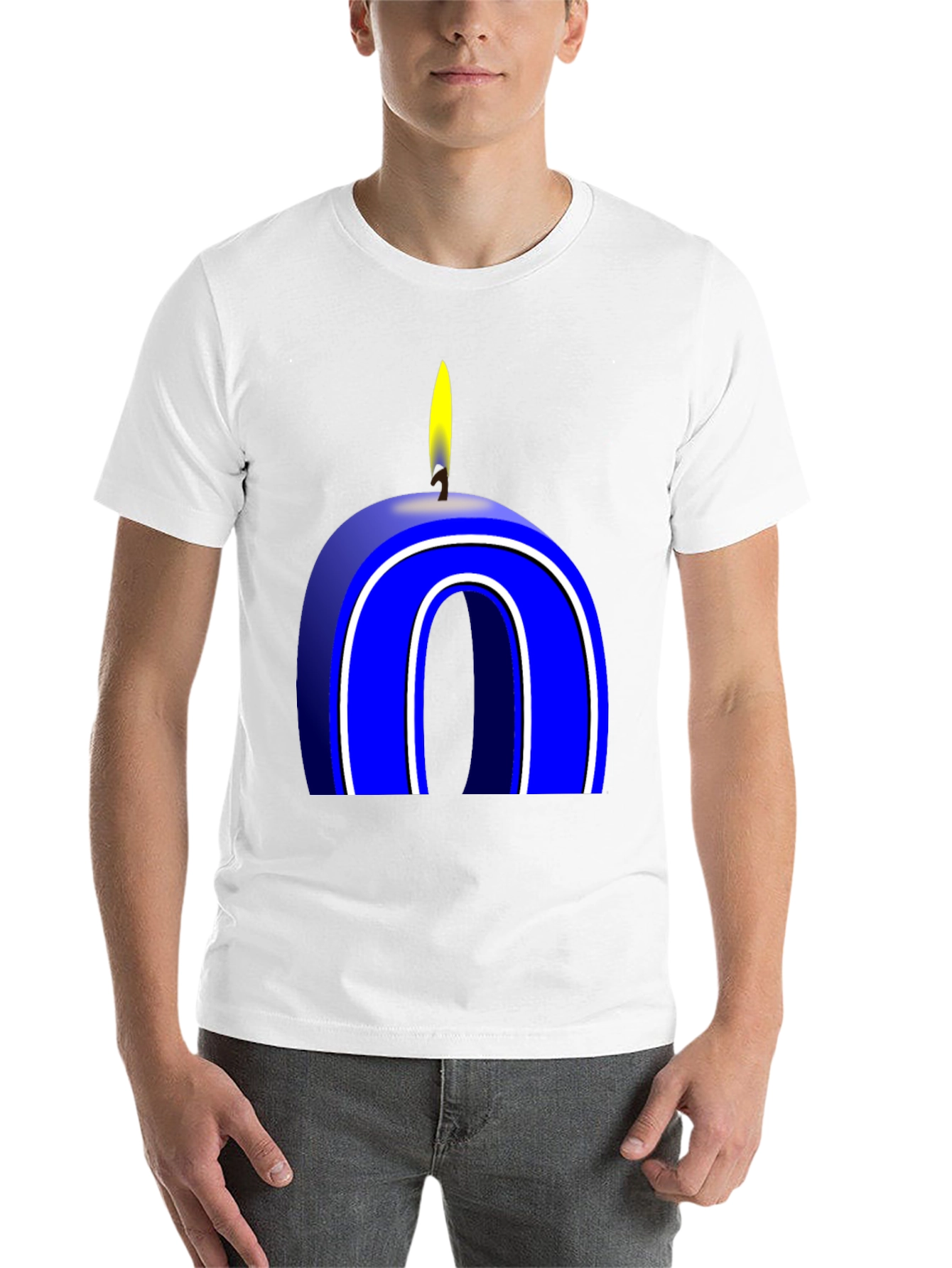 Blue Number 0 Candle T-Shirt - 14