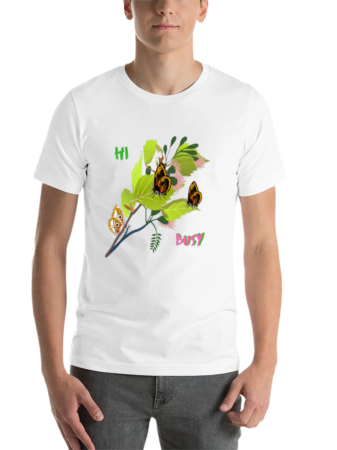 Black Black T-Shirt with Butterfly Bush Graphic view 14