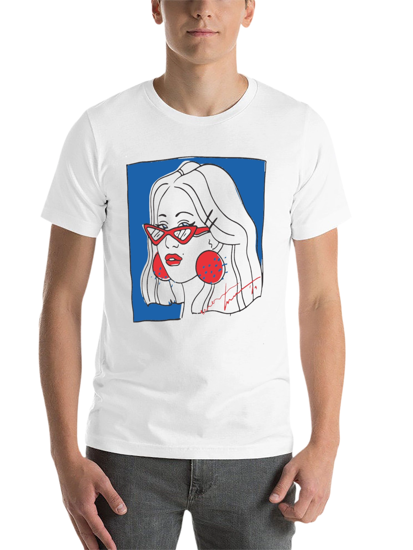 Black Stylish Graphic Print Tee - Modern Woman Portrait view 14