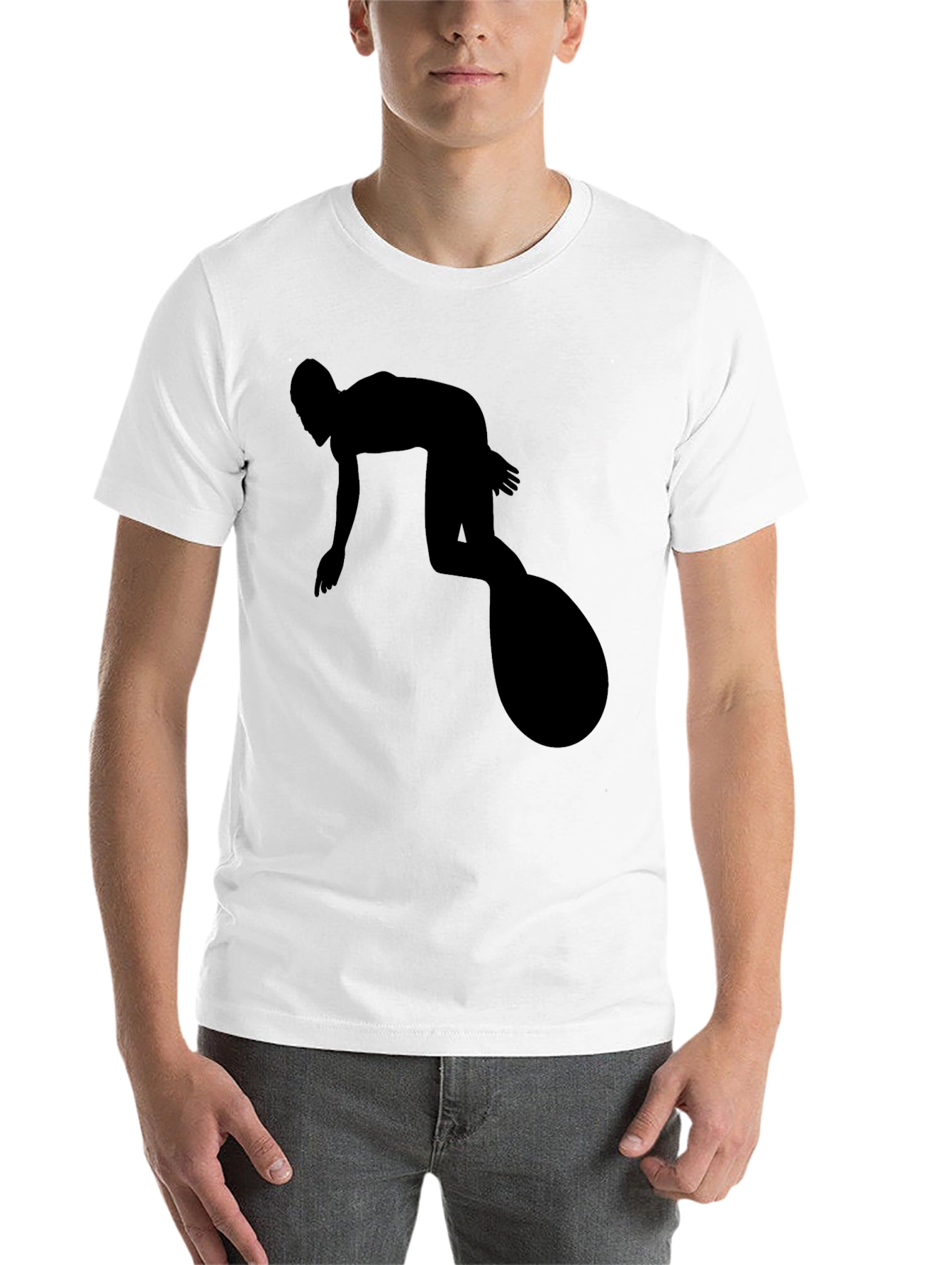 Black Surfer Silhouette Black T-Shirt view 14