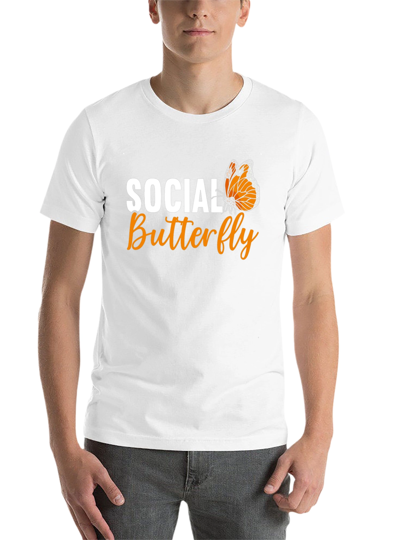 Black Social Butterfly Graphic Tee - Black Unisex T-Shirt view 14