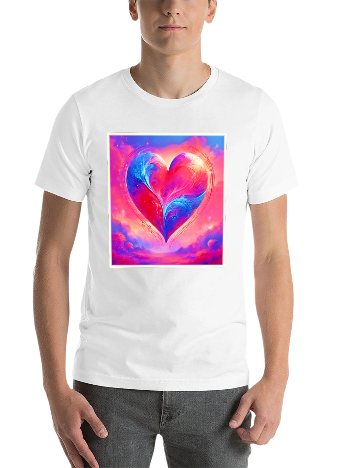 Black Heart Art Tee - Abstract Love Design view 14