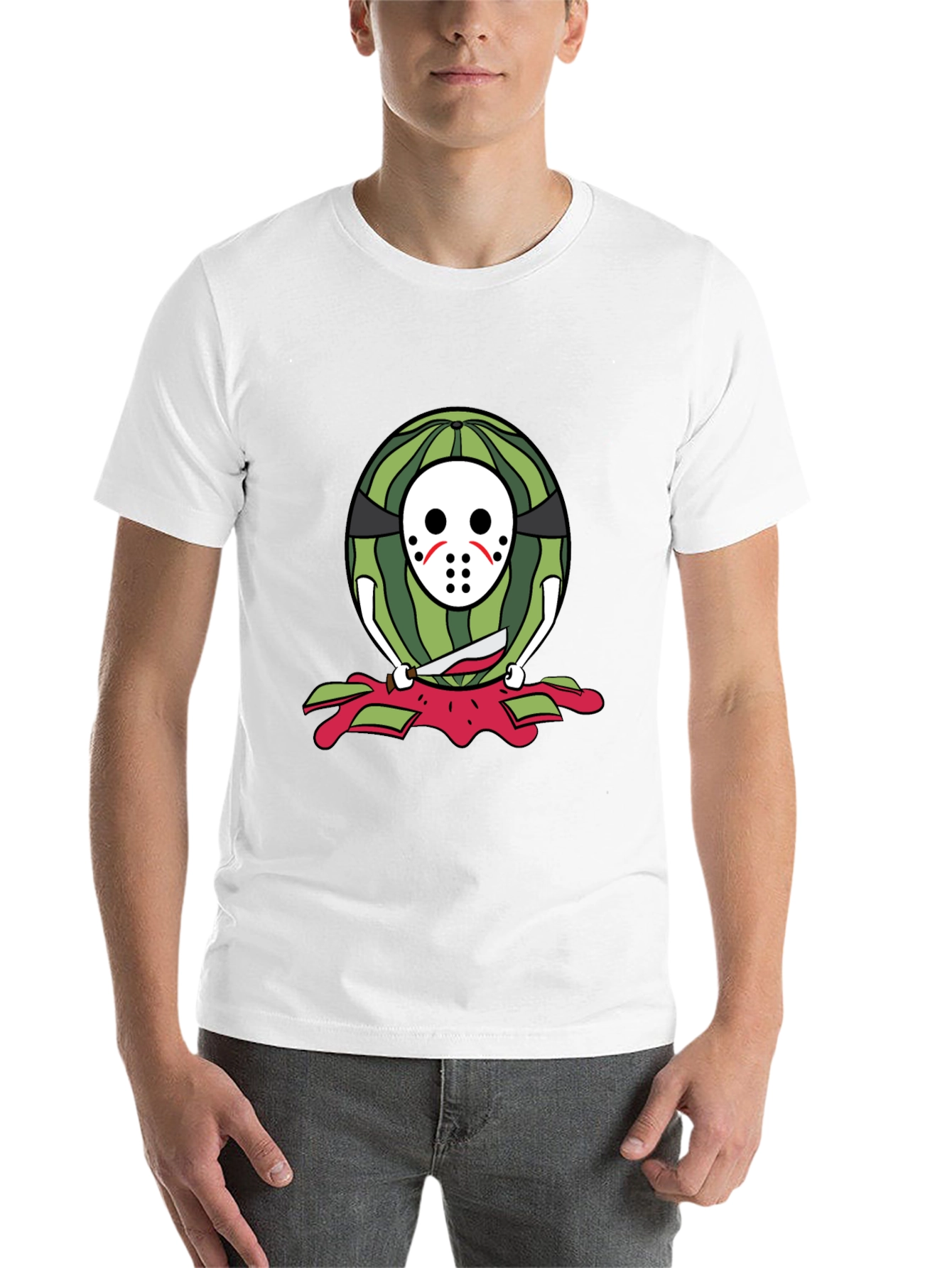 Black Watermelon Horror T-Shirt view 14