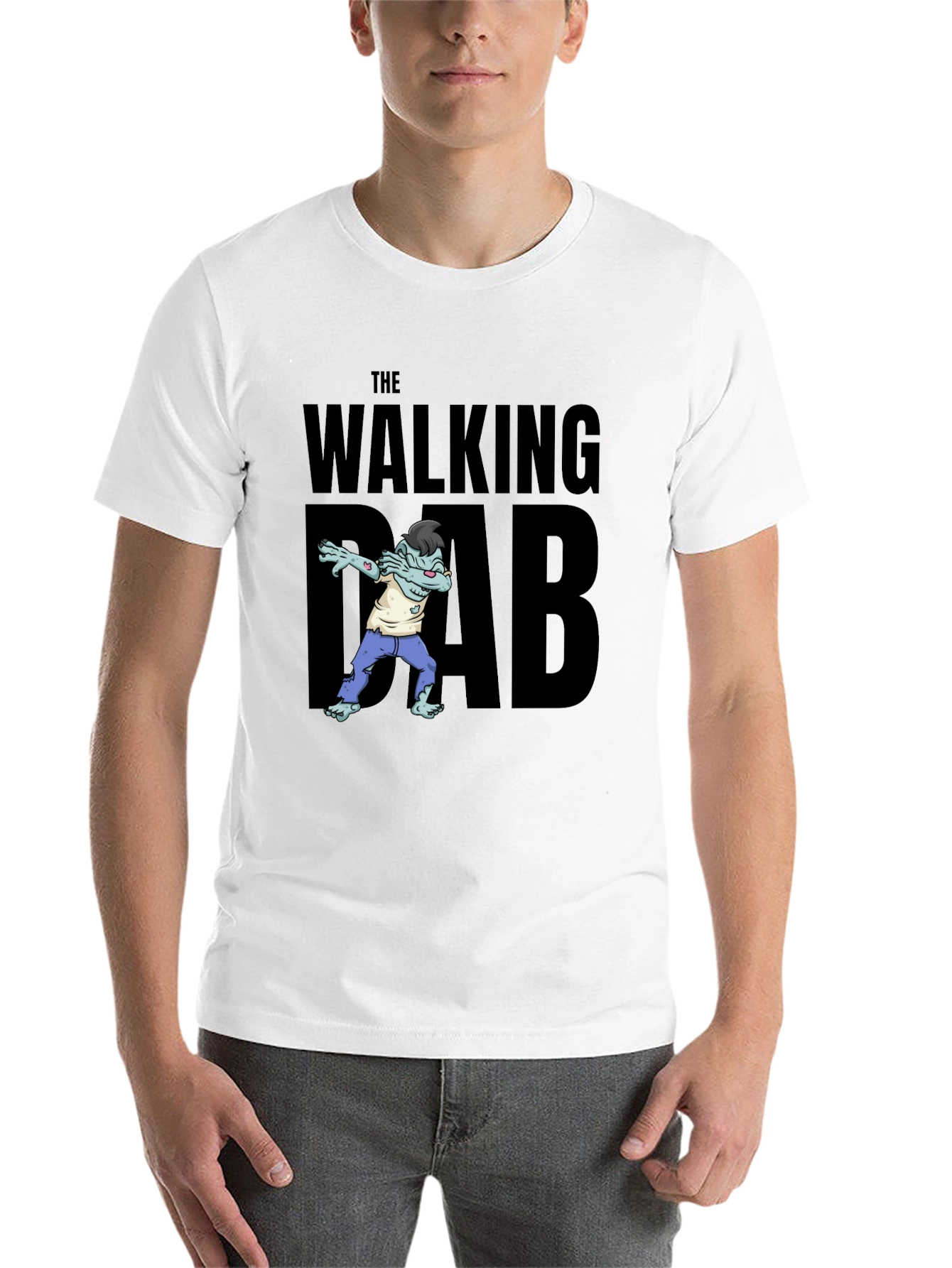 Black The Walking Dab T-Shirt - Funny Zombie Graphic Tee view 14