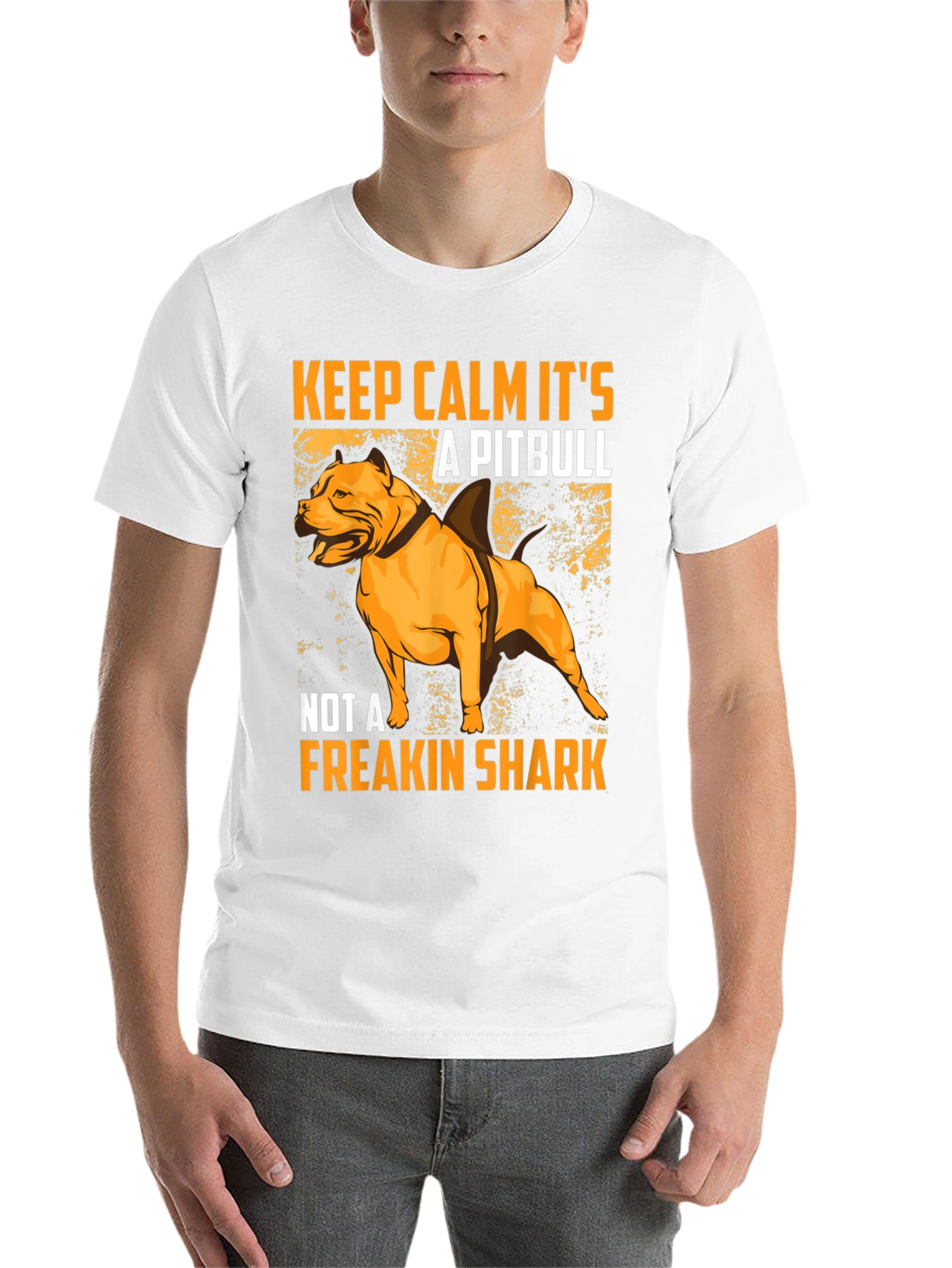 Black Pitbull Shark Humor Graphic T-Shirt view 14