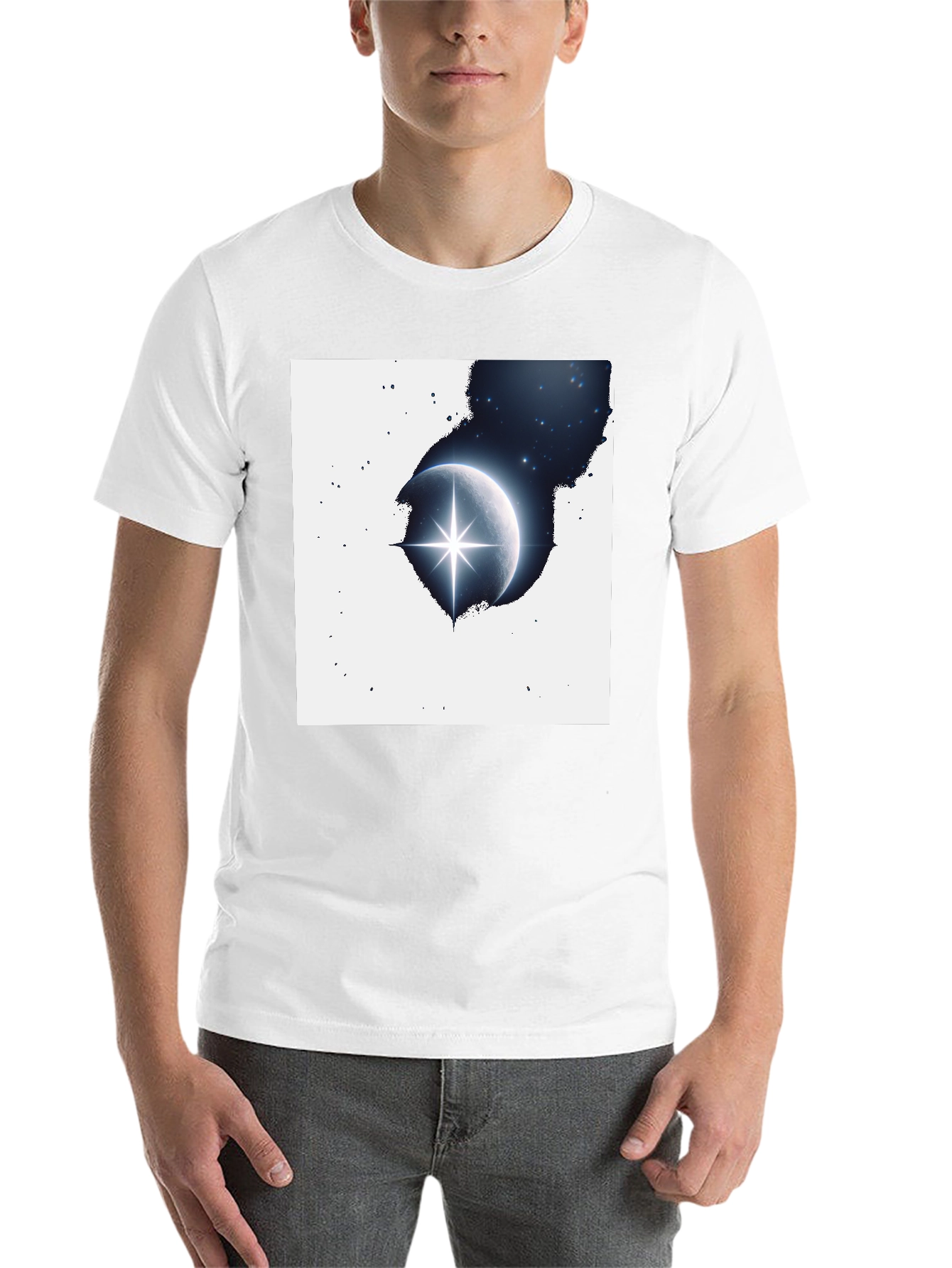 Black Celestial Star T-Shirt - Black Graphic Tee view 14