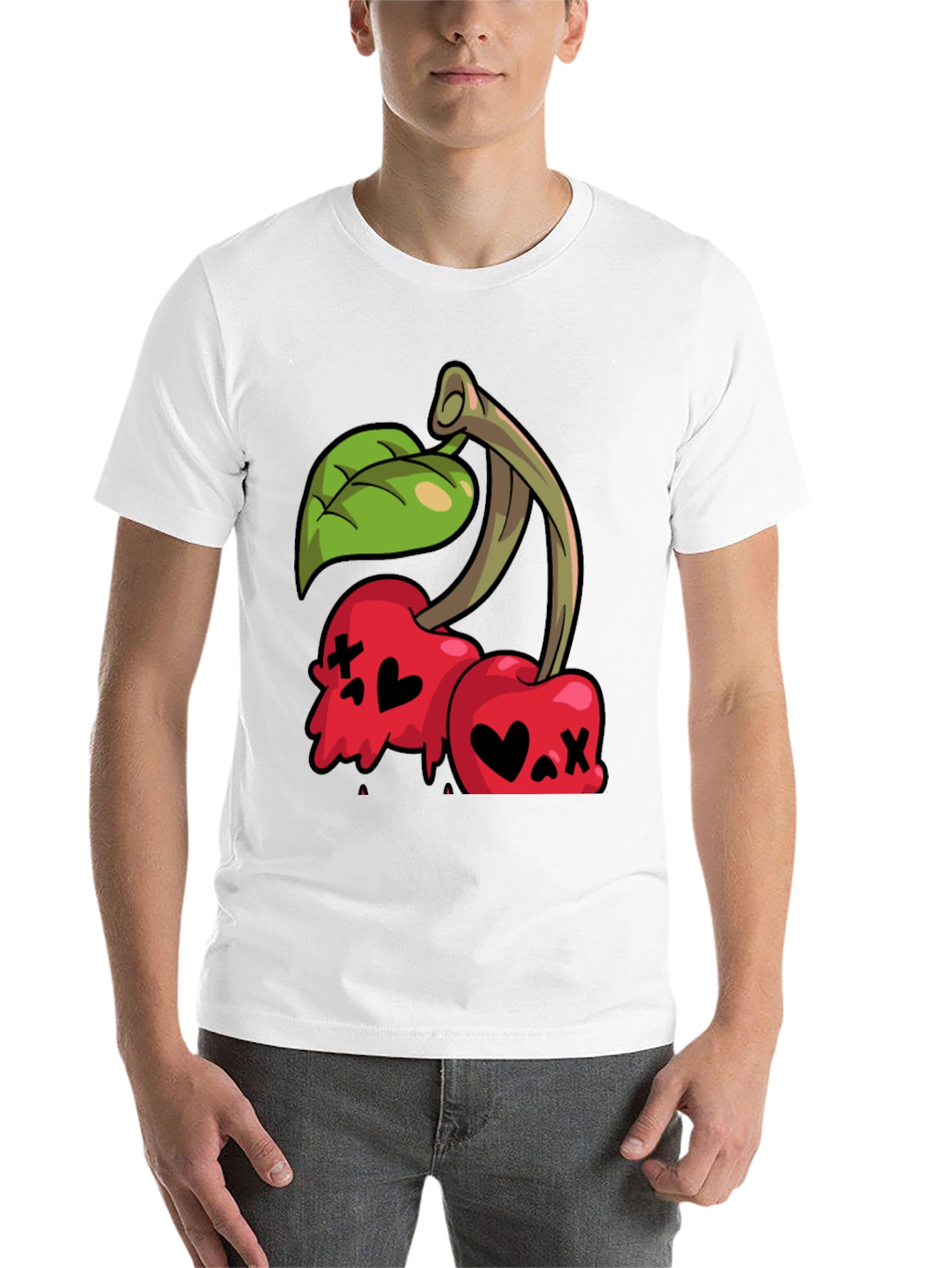 Black Cherry Skull Graphic Tee - Edgy Style view 14