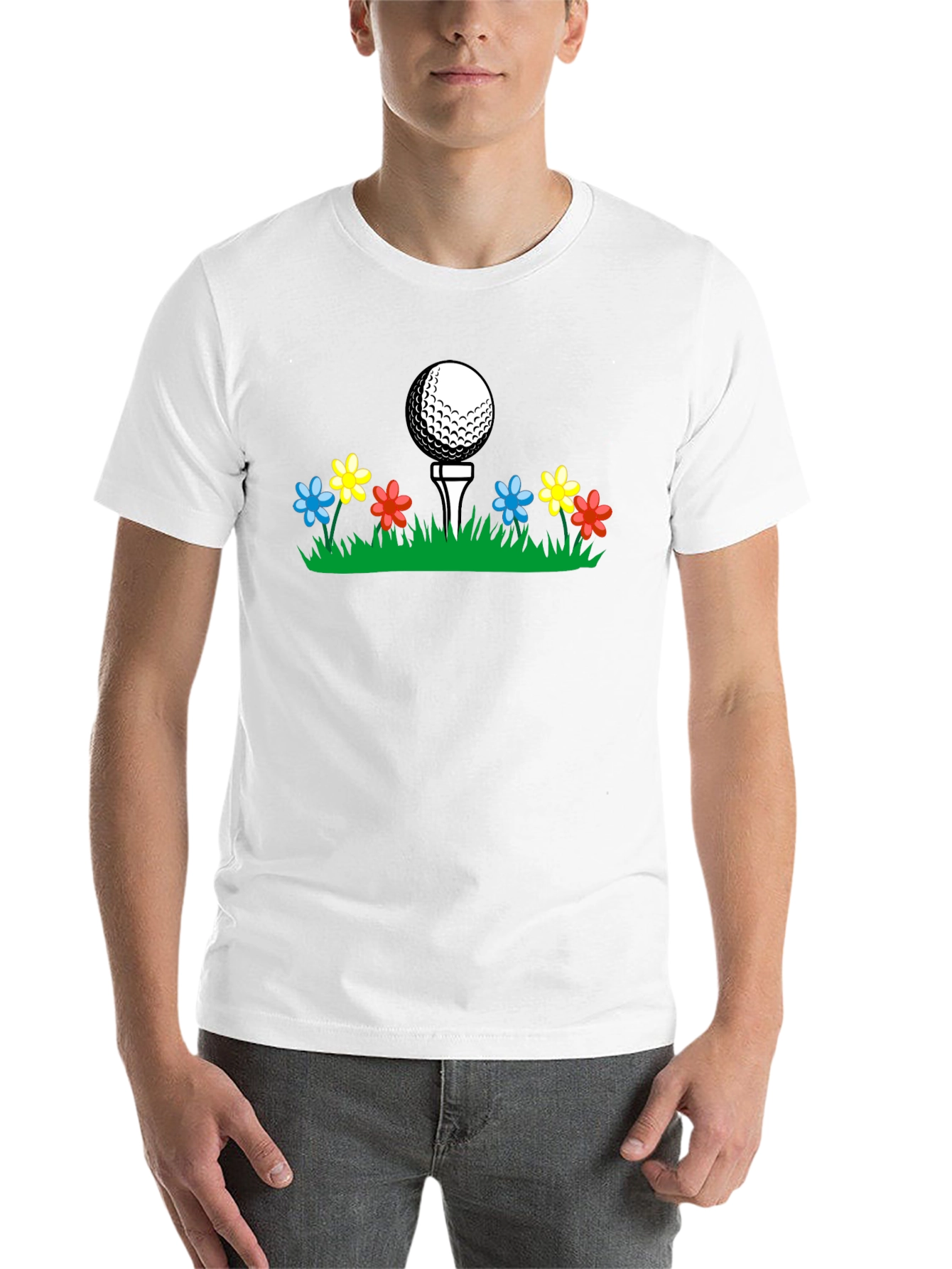 Black Golf Ball Tee Flower T-Shirt view 14