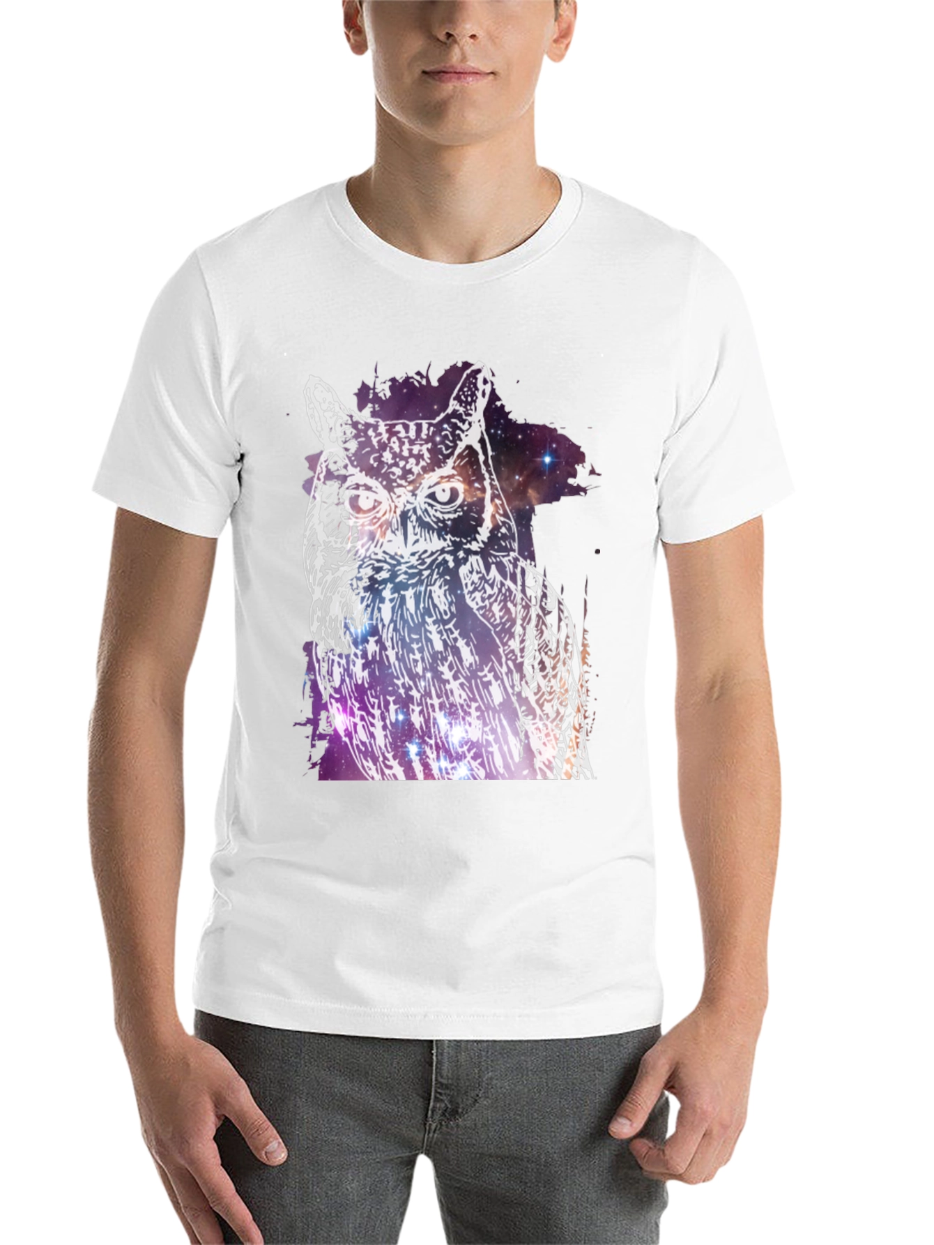 Black Cosmic Owl Graphic Tee - Black view 14