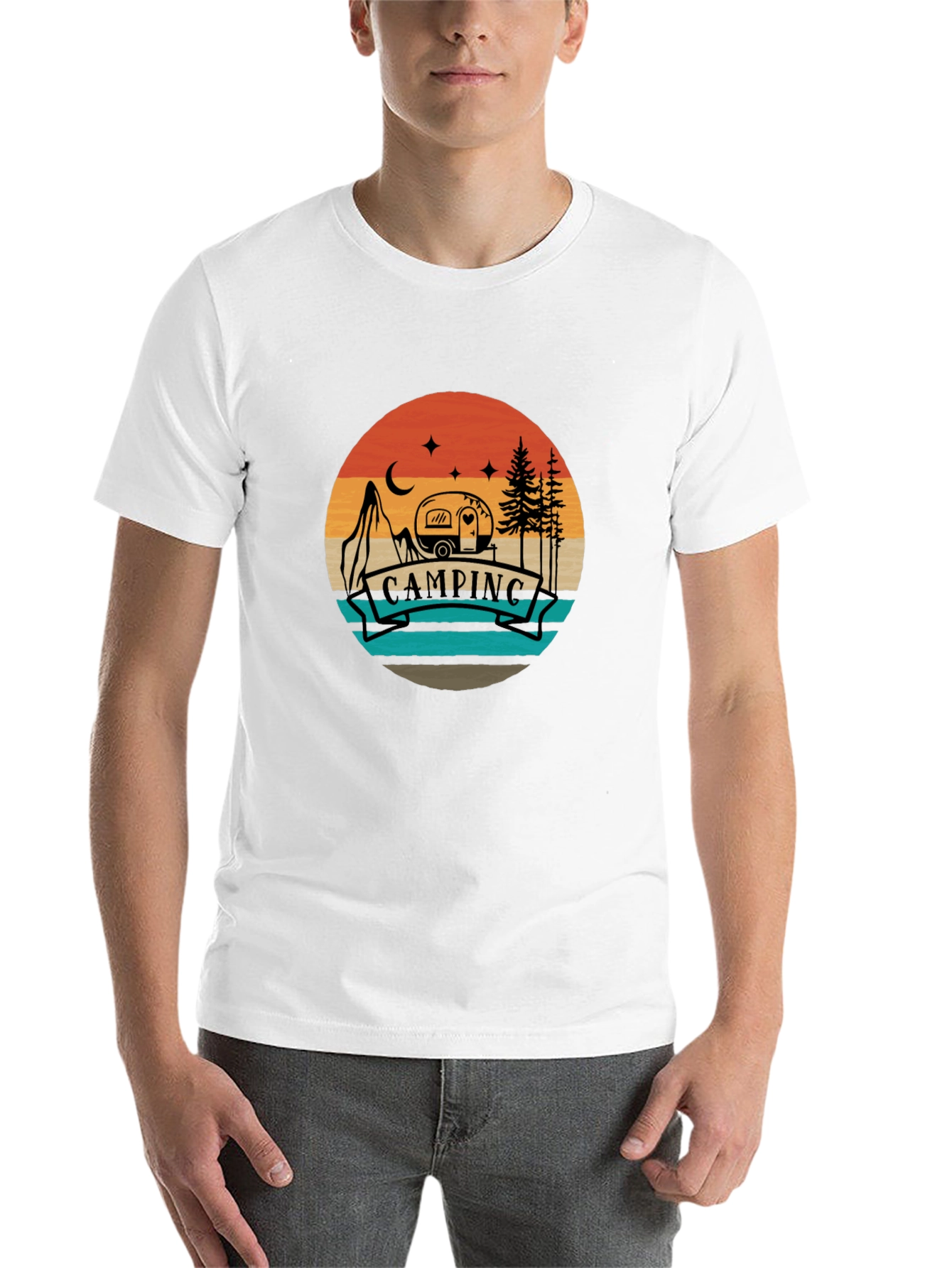 Black Camping Adventure Tee - Retro Graphic T-Shirt view 14