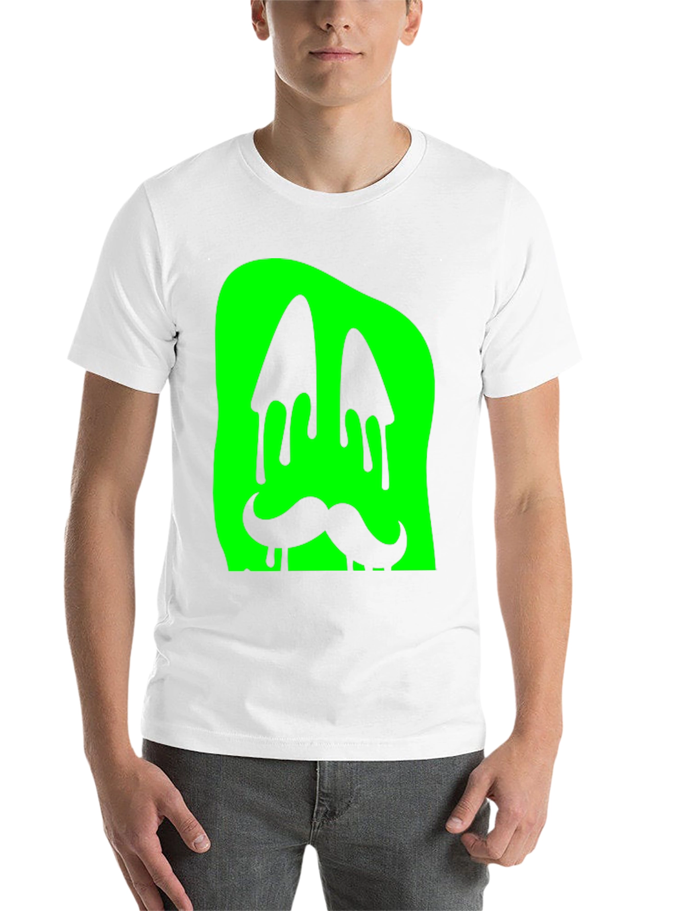 Black Green Slime Monster Face Graphic T-Shirt view 14