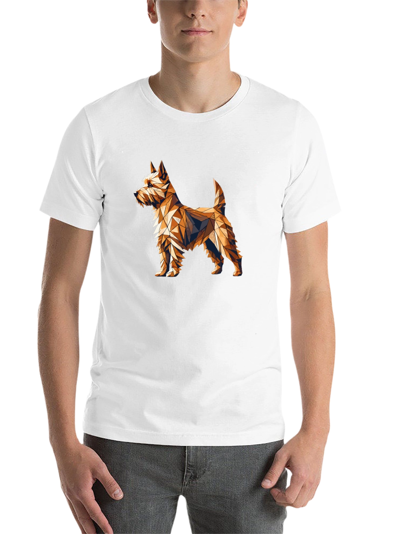 Black Geometric Dog Graphic Black T-Shirt view 14