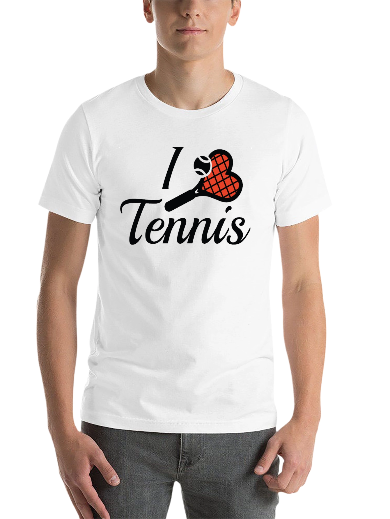 Black I Love Tennis Graphic Tee - Sporty Casual Comfort view 14