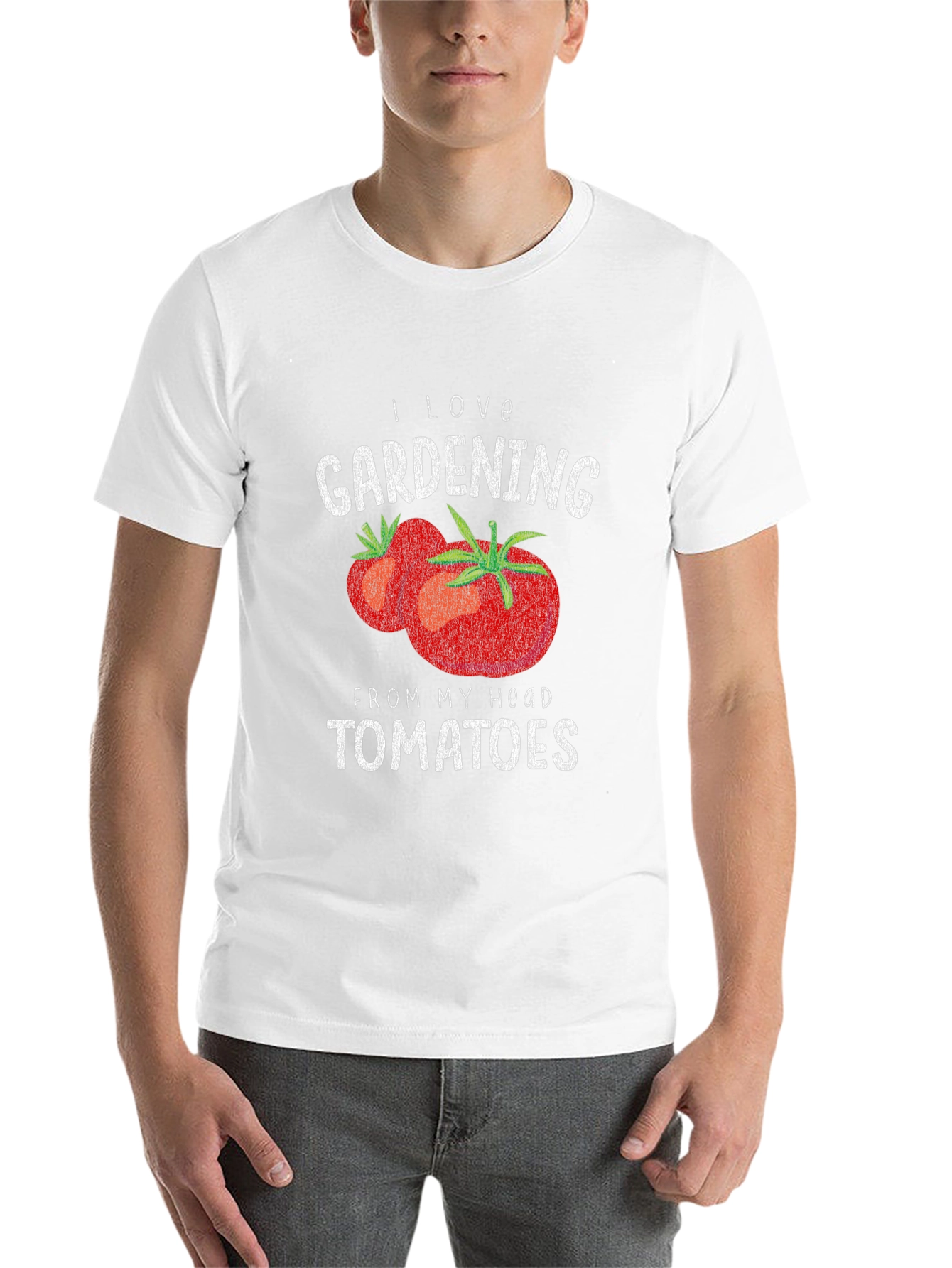 Black I Love Gardening From My Head Tomatoes Graphic T-Shirt view 14