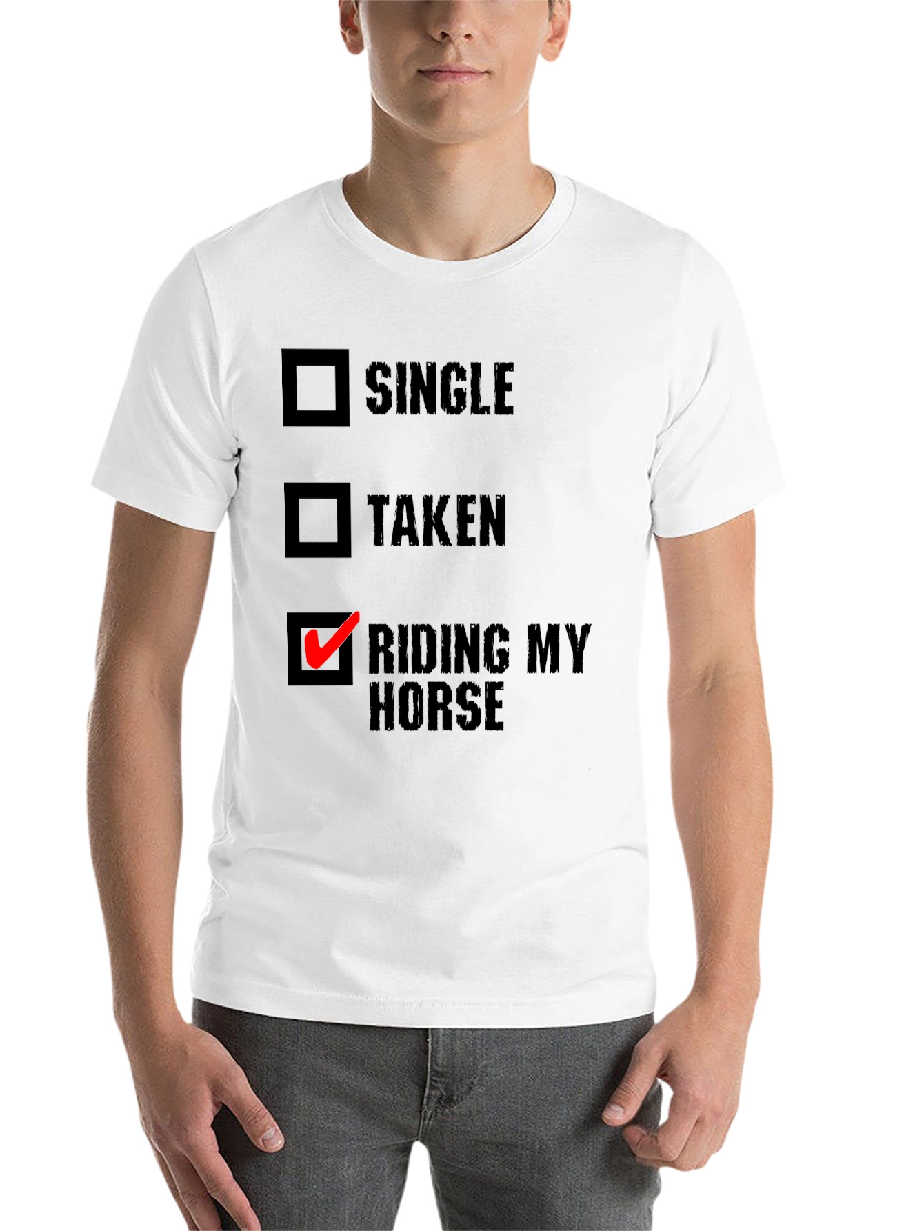 Black Riding My Horse T-Shirt - Novelty Equestrian Tee view 14