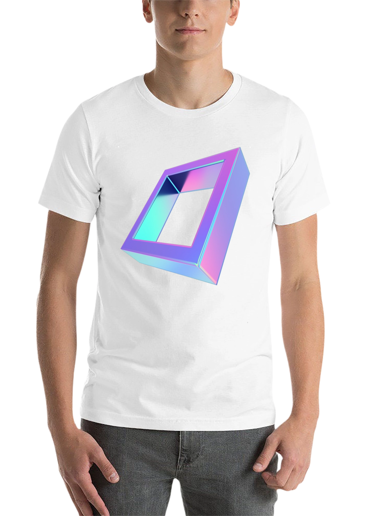 Black Geometric Illusion Black T-Shirt view 14