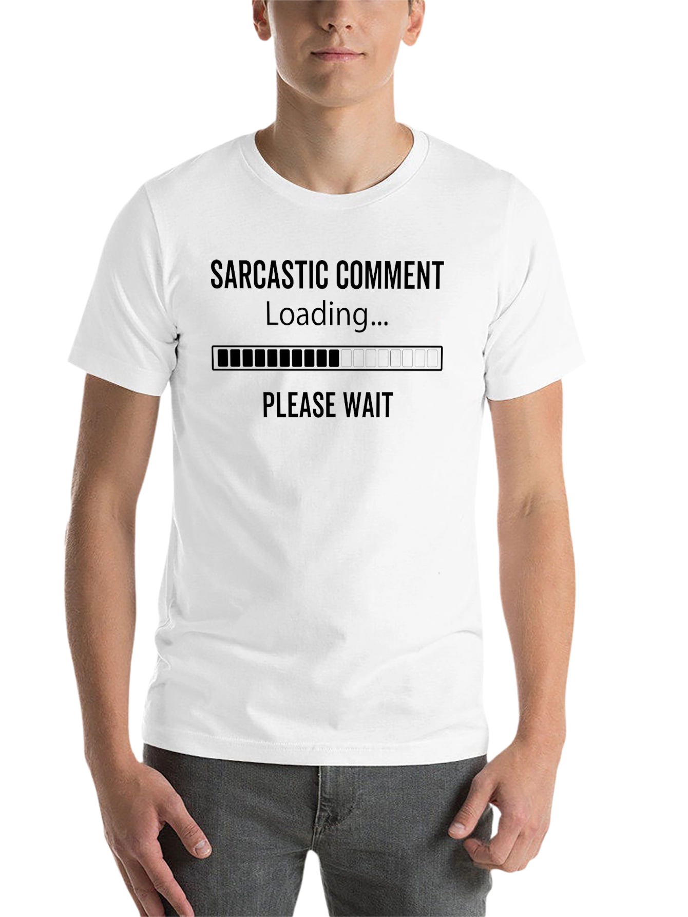 Black Sarcastic Comment Loading T-Shirt view 14