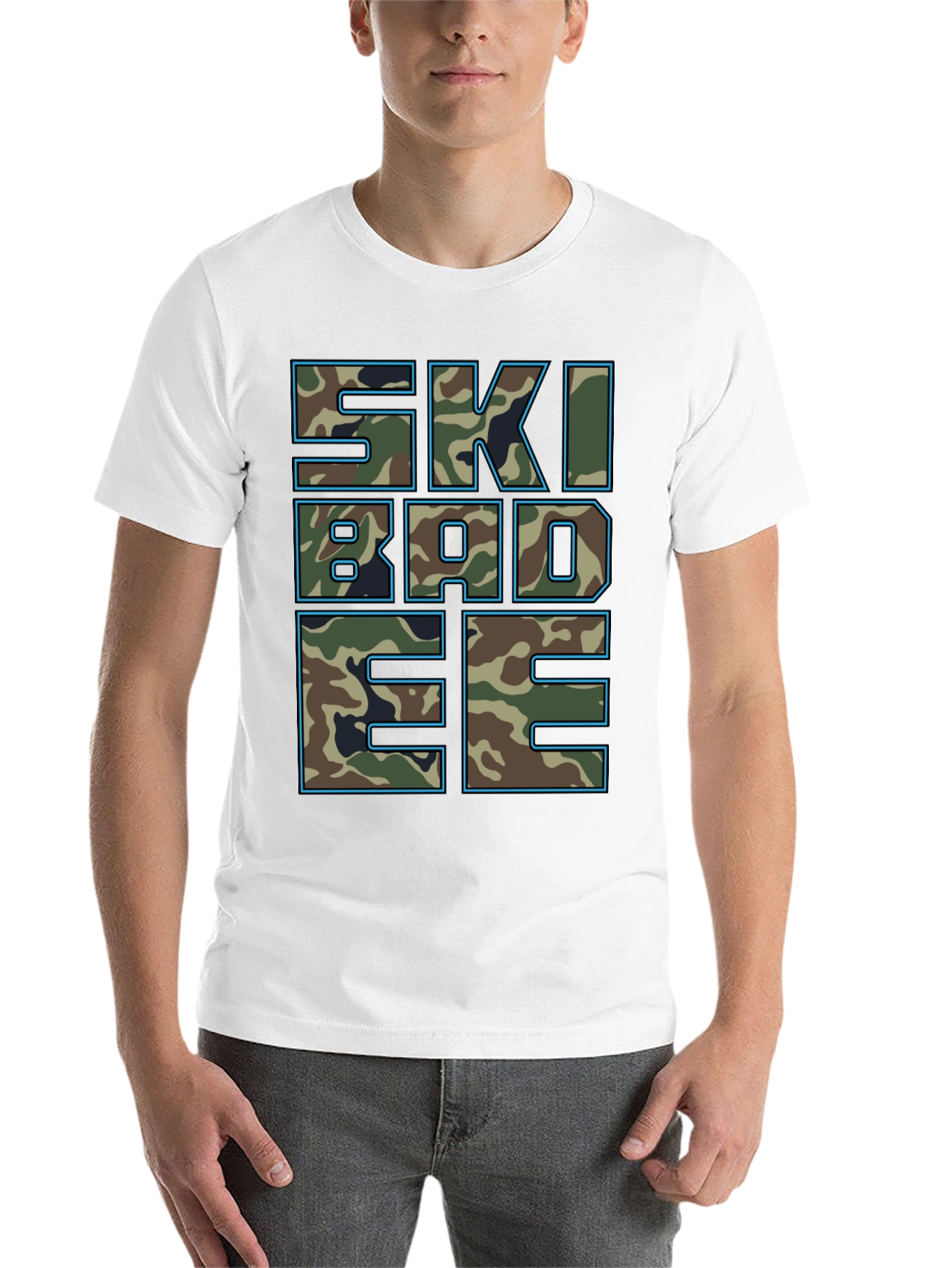 Black Skibadee Camo Graphic Tee - Cool Casual Style view 14