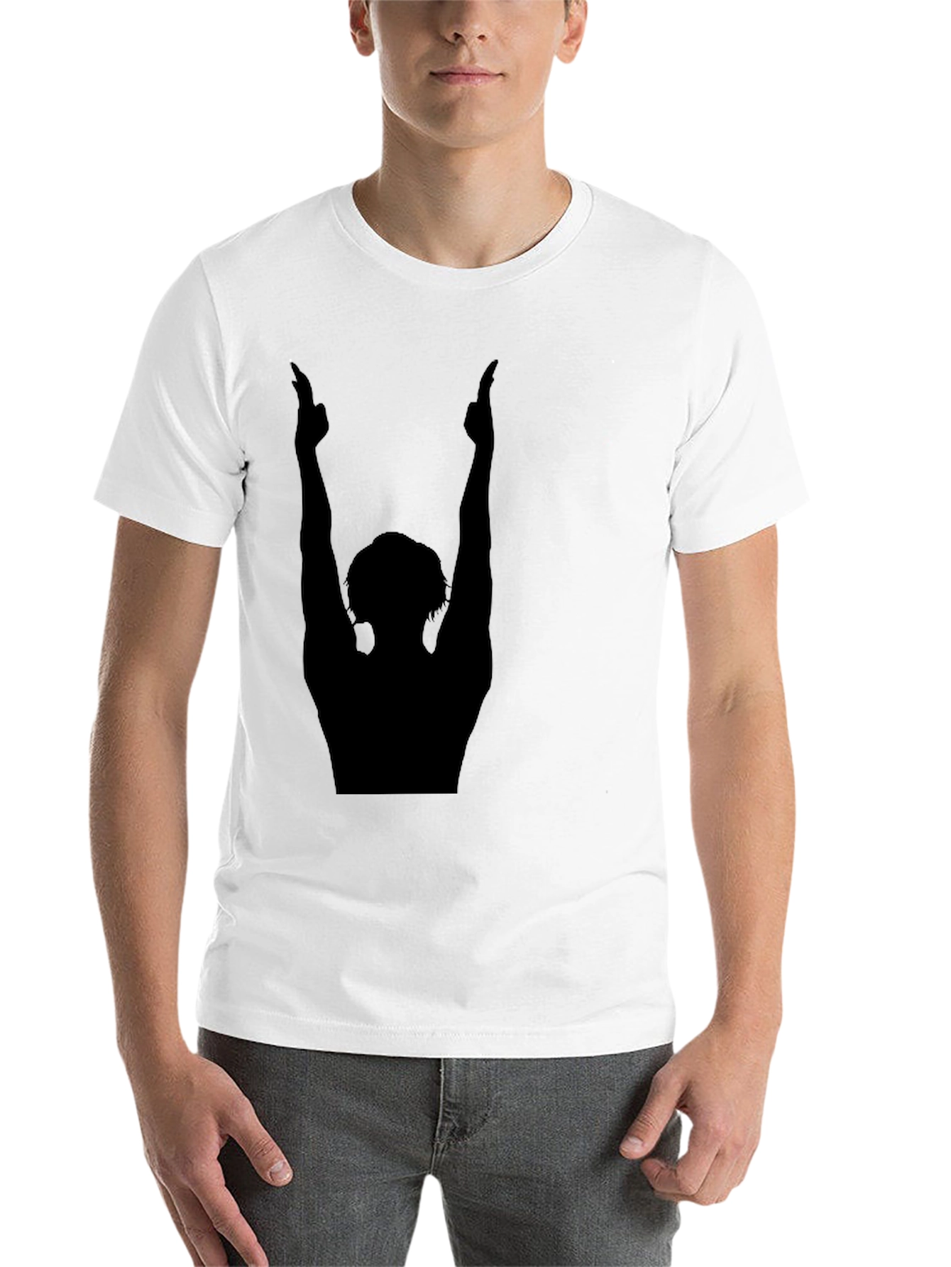 Black Silhouette Graphic Print Black Crew Neck Tee view 14