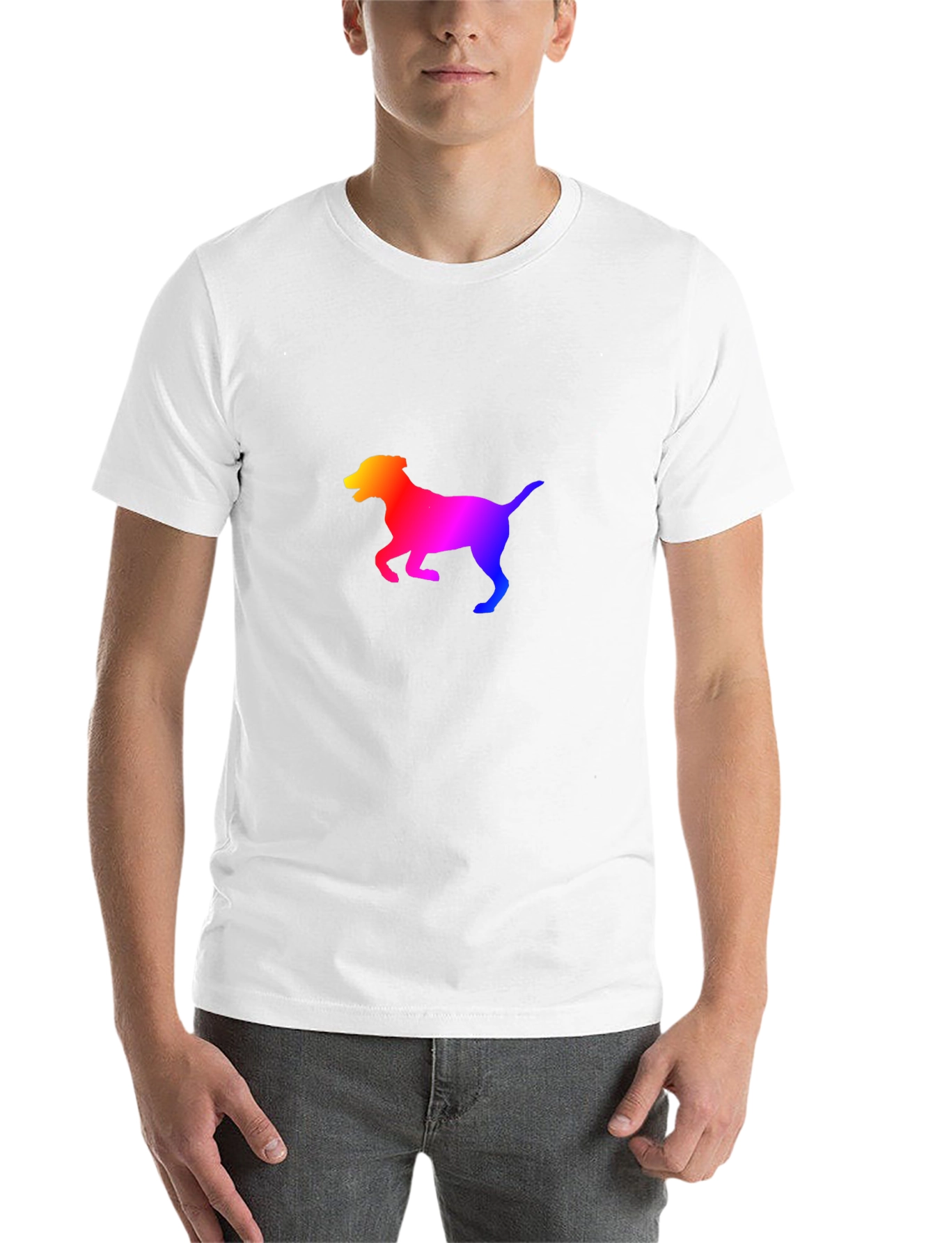 Black Rainbow Dog Silhouette Black T-Shirt view 14