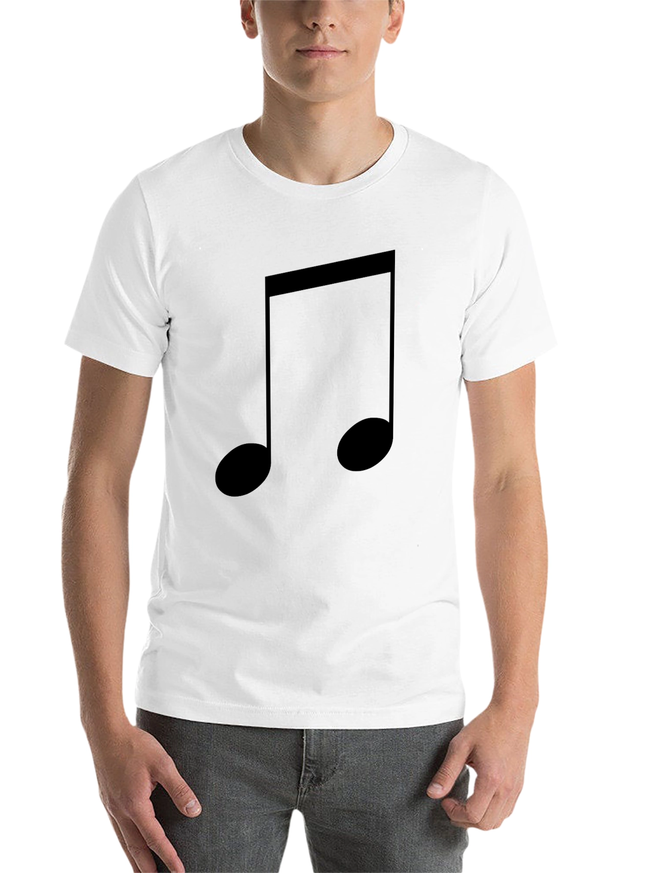 Black Musical Note Graphic Tee - Classic Black Cotton T-Shirt view 14