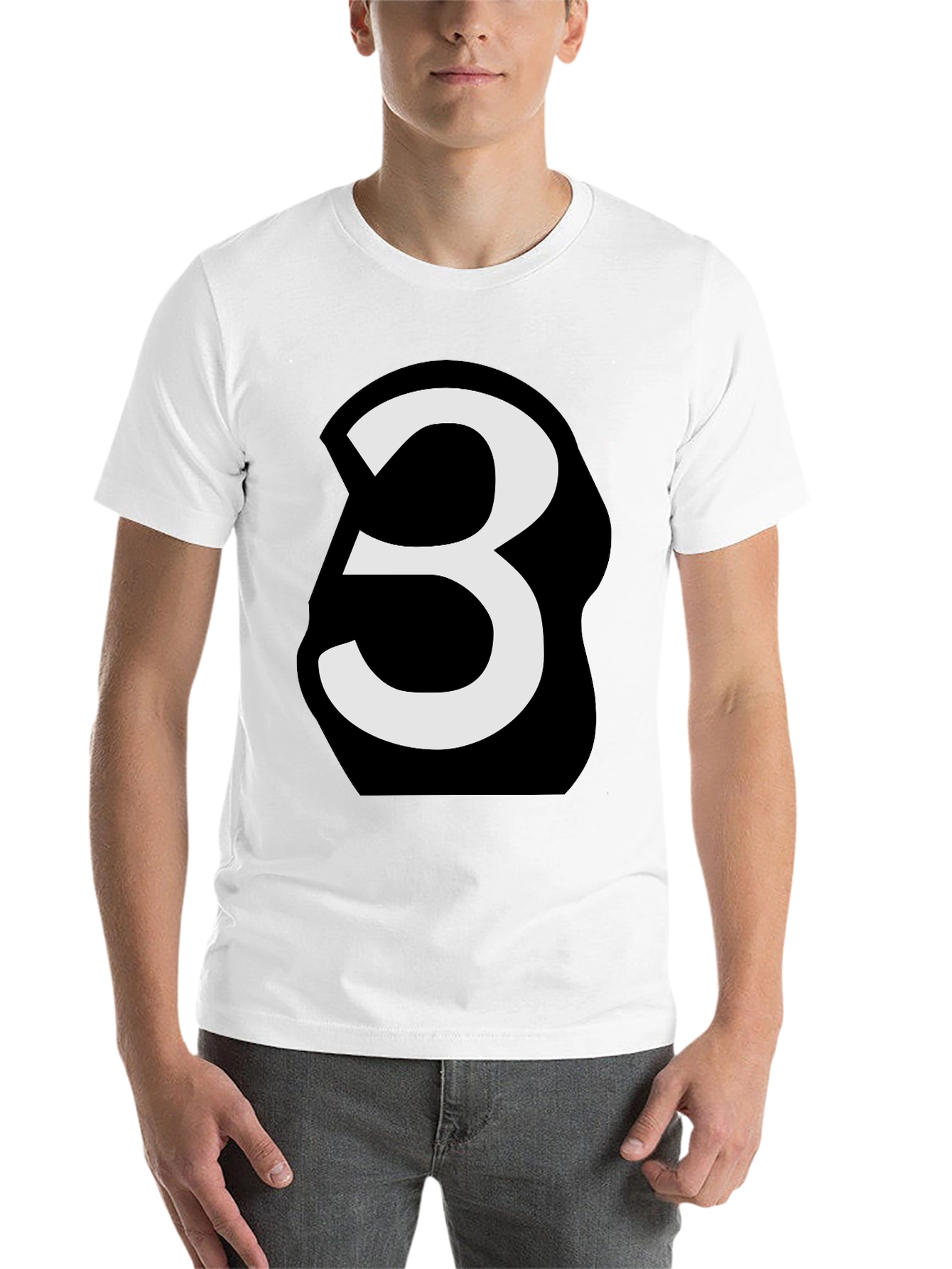 Black Bold Number 3 Graphic Tee - Black view 14