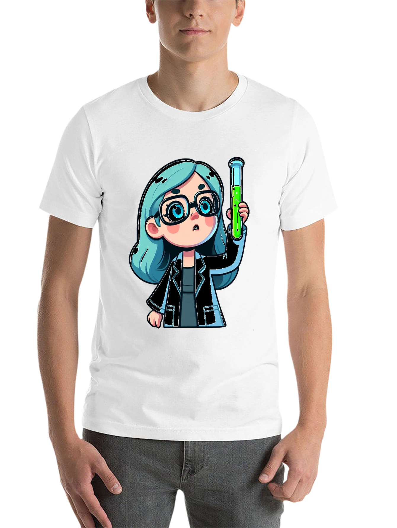 Black Scientist Cartoon Graphic Tee view 14