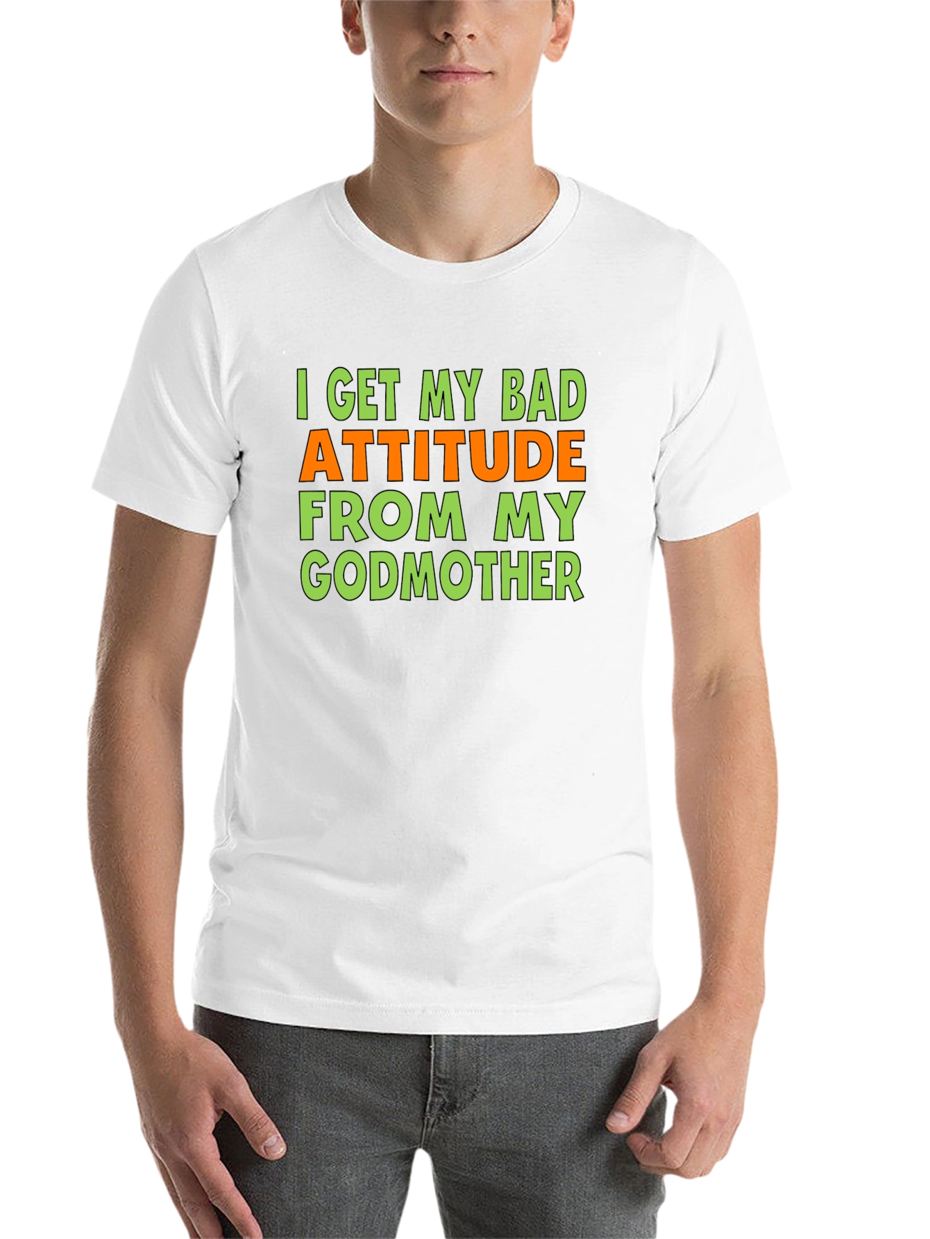 Black Bad Attitude Godmother Graphic T-Shirt - Funny Novelty Tee view 14