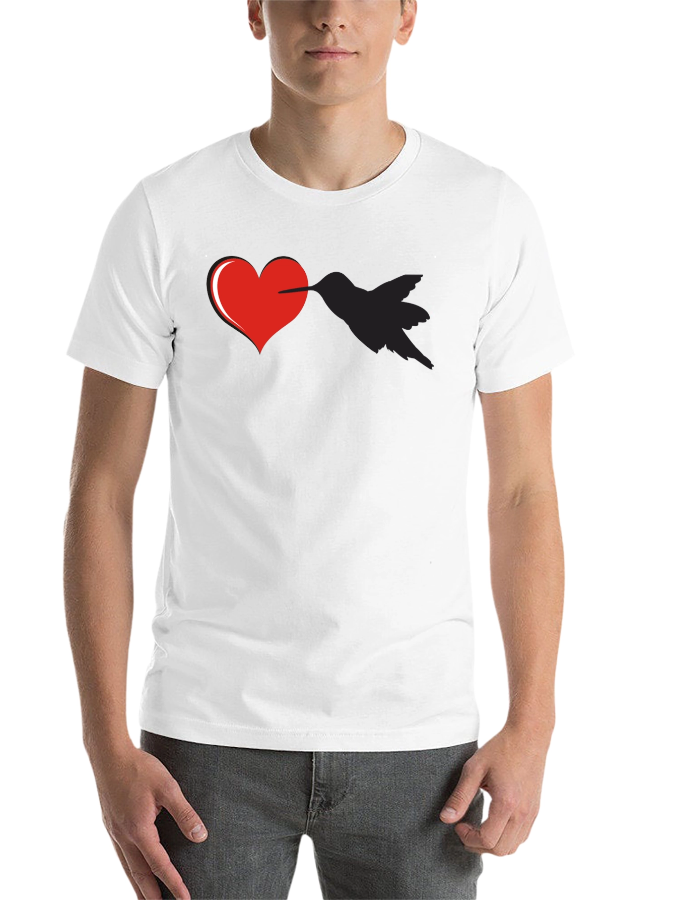 Black Heart Pierced By Hummingbird Graphic Tee view 14