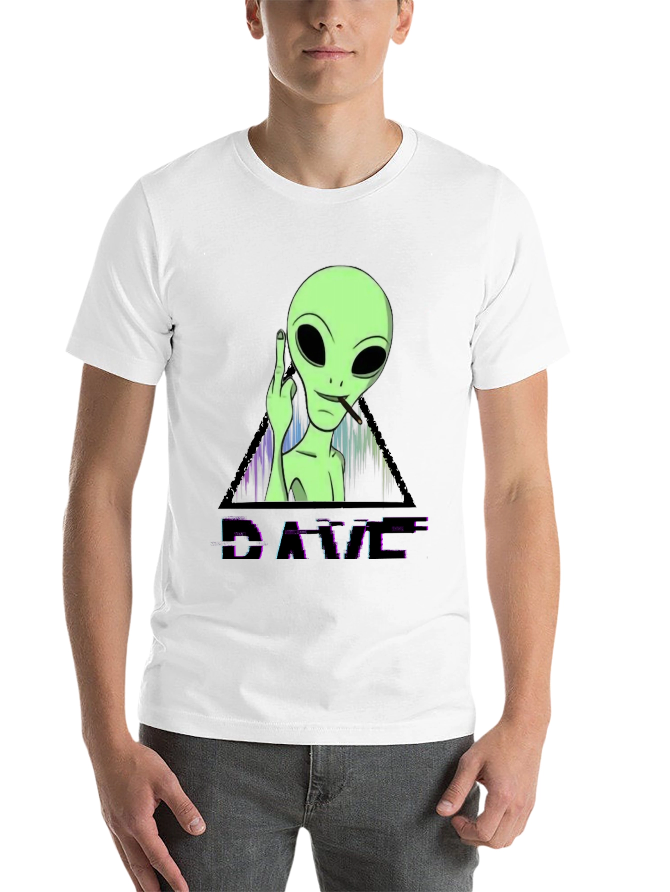 Black Cool Alien DAVE Graphic T-Shirt view 14