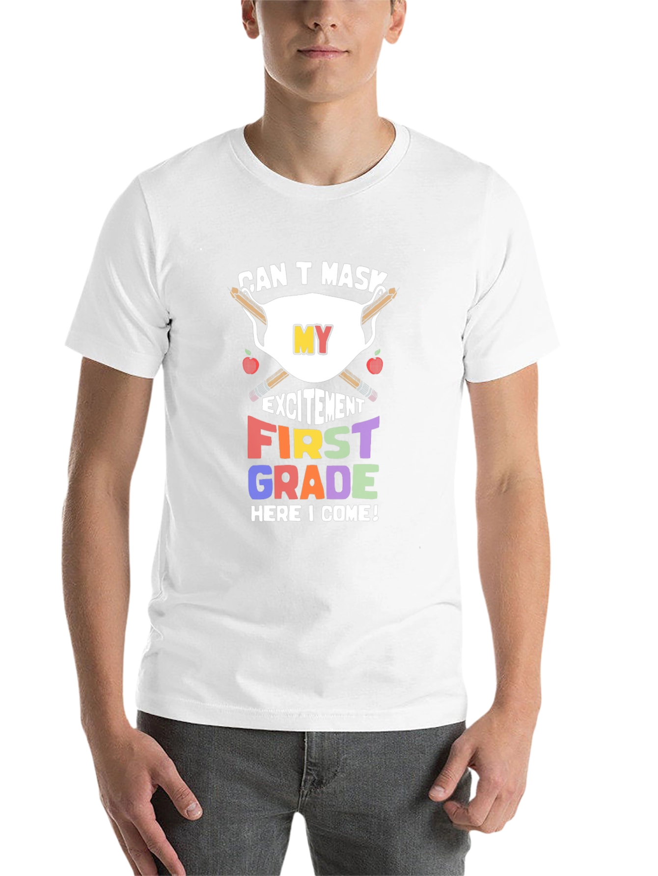 Can't Mask My Excitement First Grade T-Shirt - 14