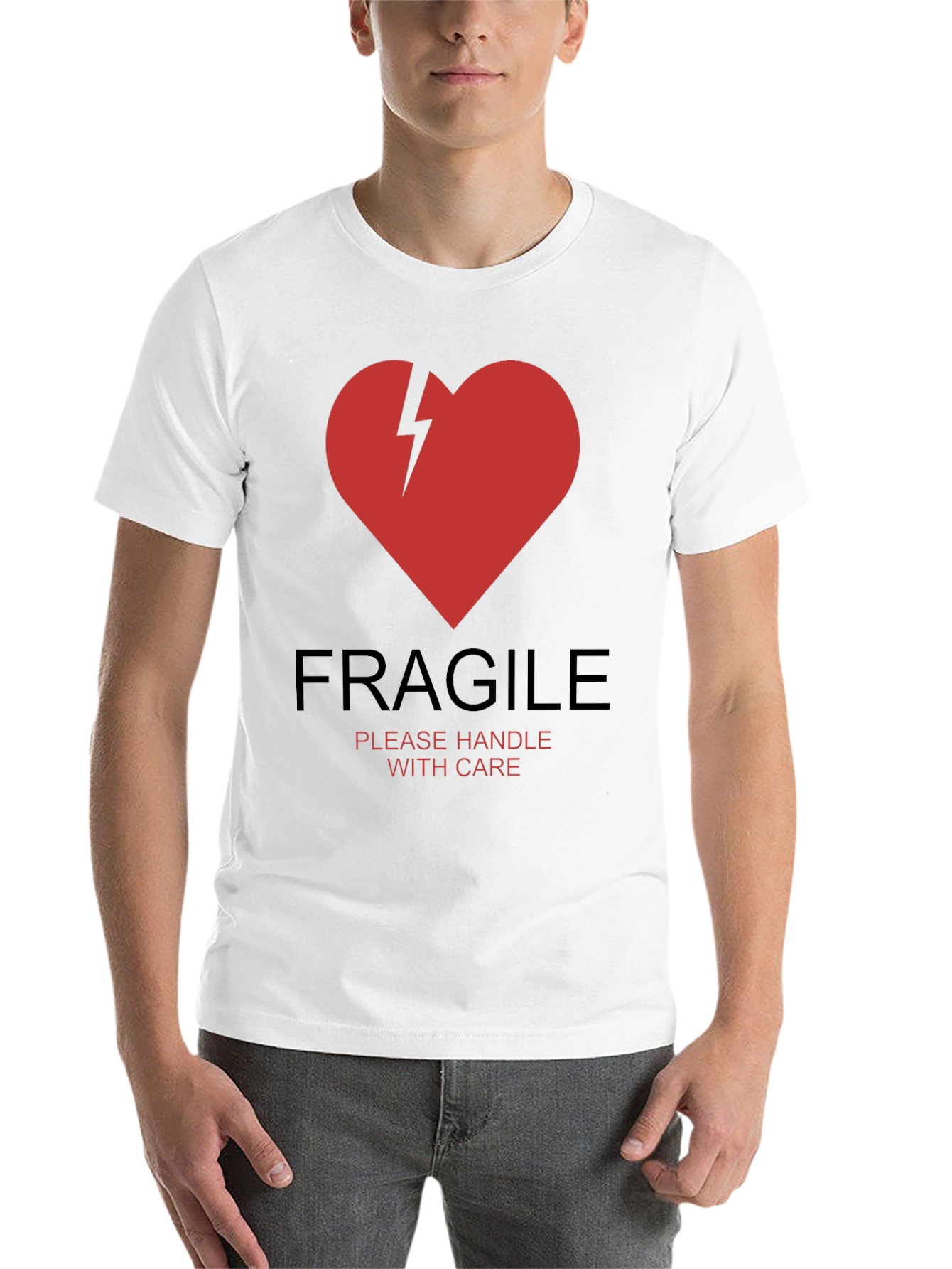 Black Fragile Heart Graphic T-Shirt - Handle With Care view 14