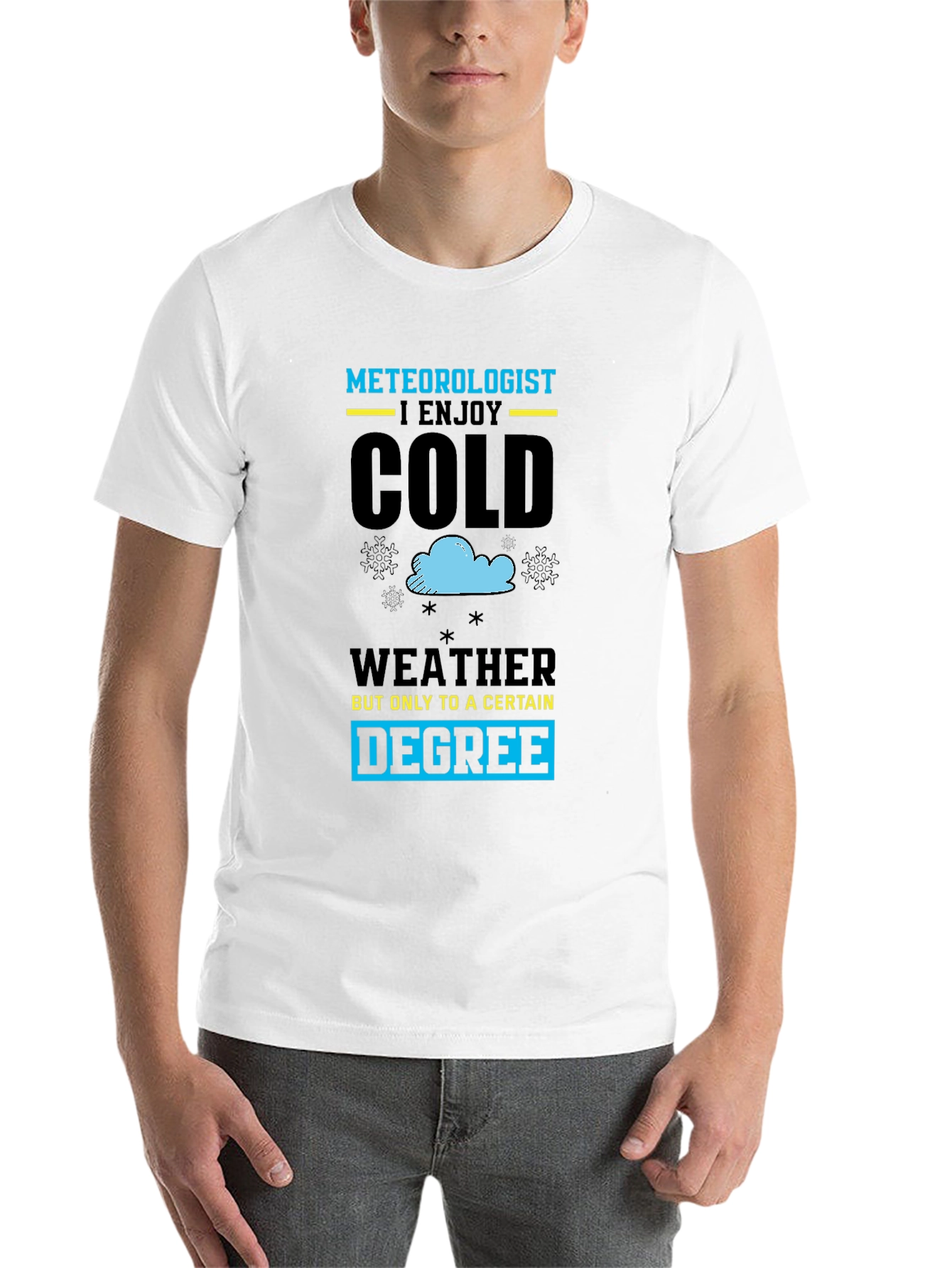 Black Meteorologist Cold Weather Graphic T-Shirt view 14