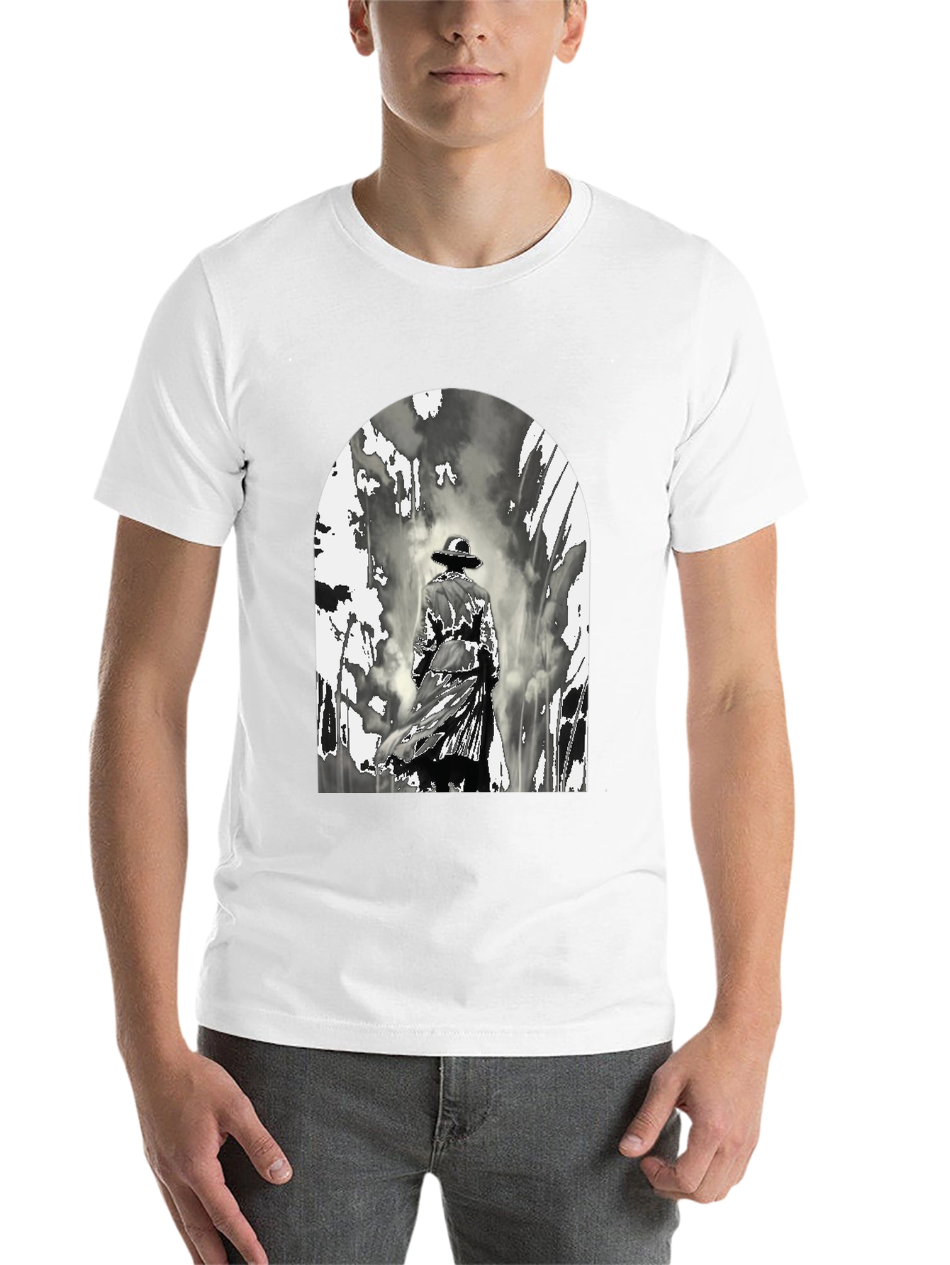 Black Noir Detective Graphic T-Shirt view 14