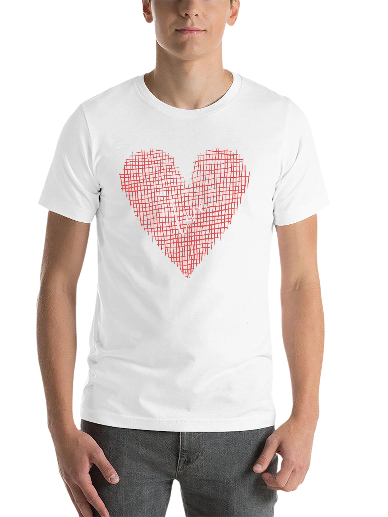 Black Love Grid Heart Graphic Tee - Black view 14