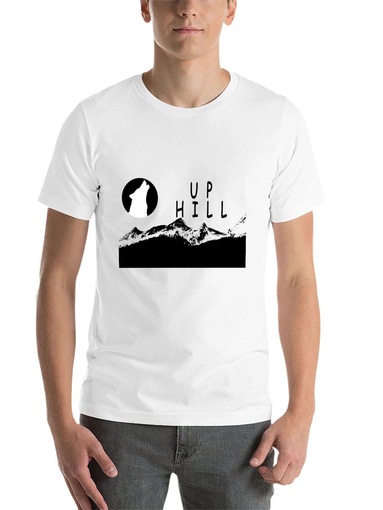 Black Men's Black 'Up Hill' Graphic Tee view 14