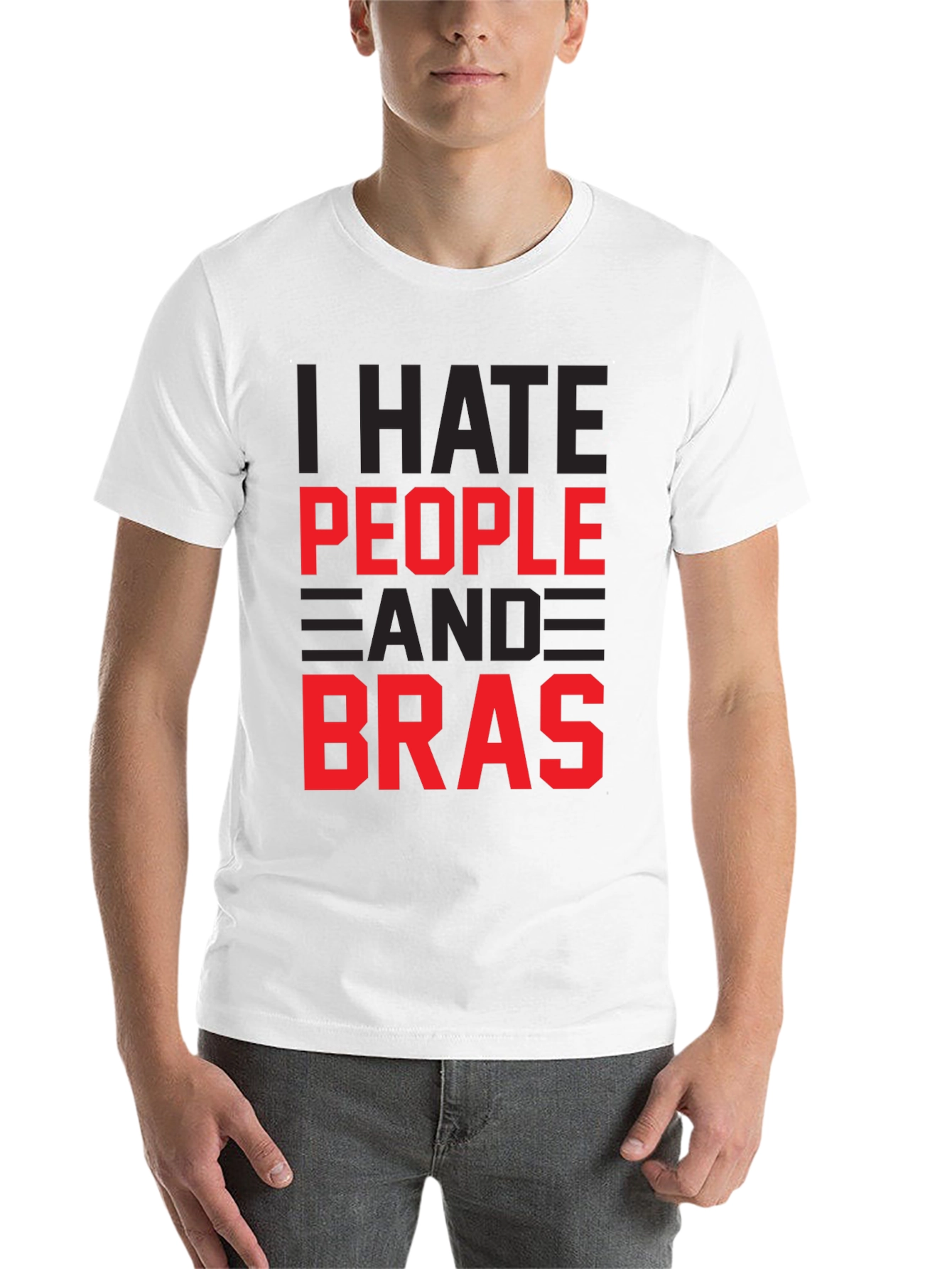 Black I Hate People & Bras Graphic T-Shirt view 14