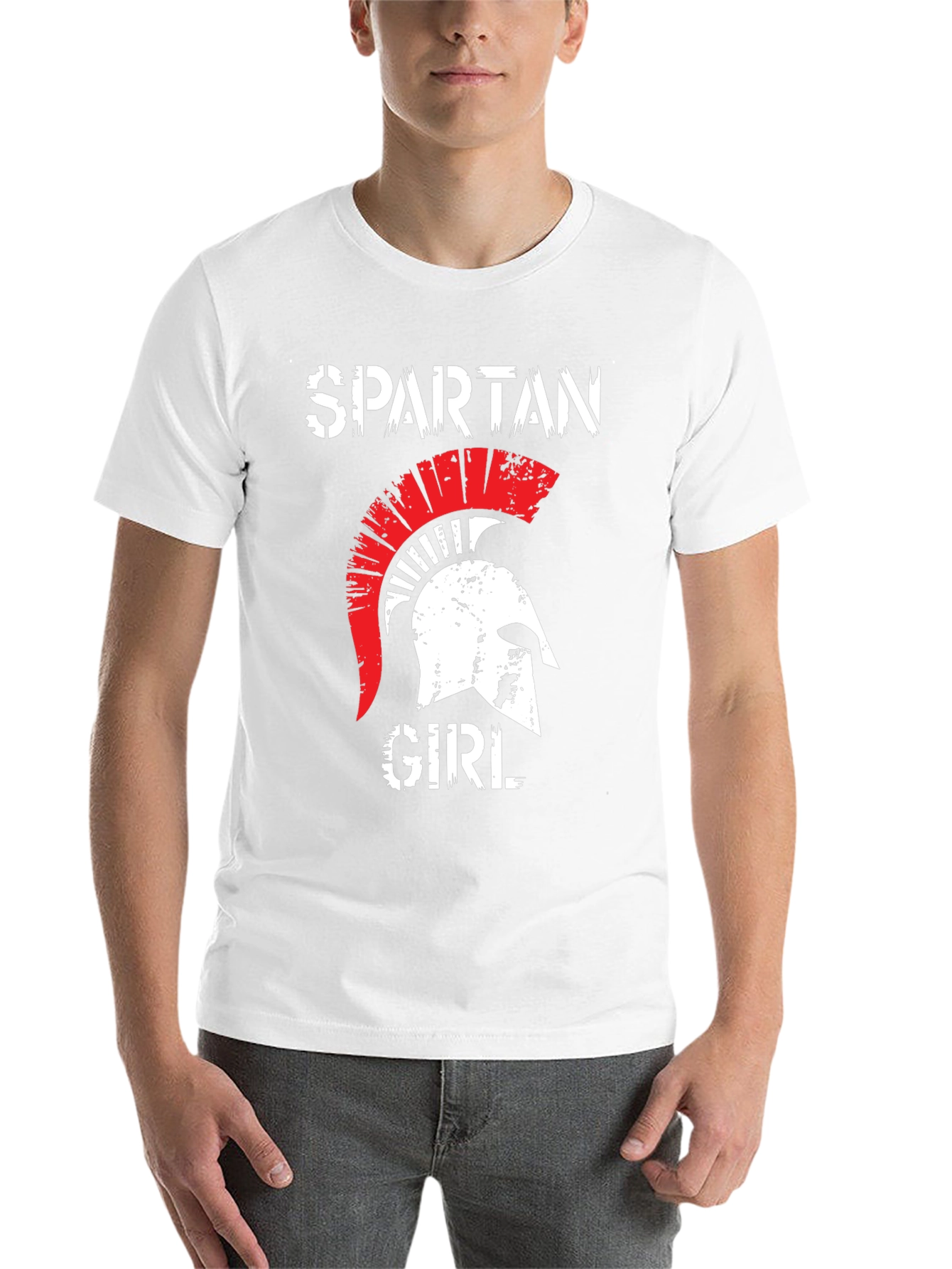 Black Spartan Girl Graphic T-Shirt view 14