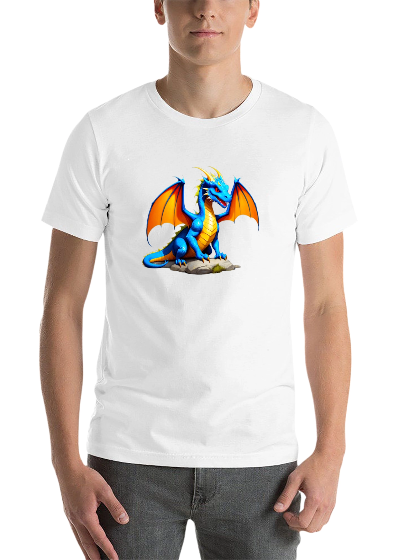 Black Blue Dragon Graphic Tee - Fantasy T-Shirt view 14
