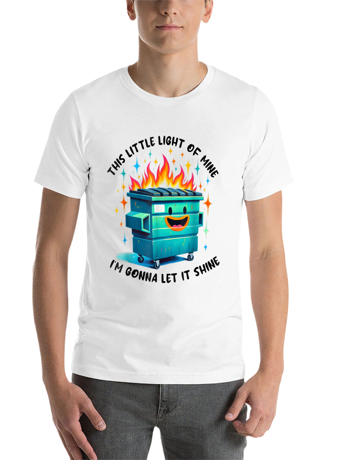 Black Dumpster Fire T-Shirt: Let It Shine! view 14