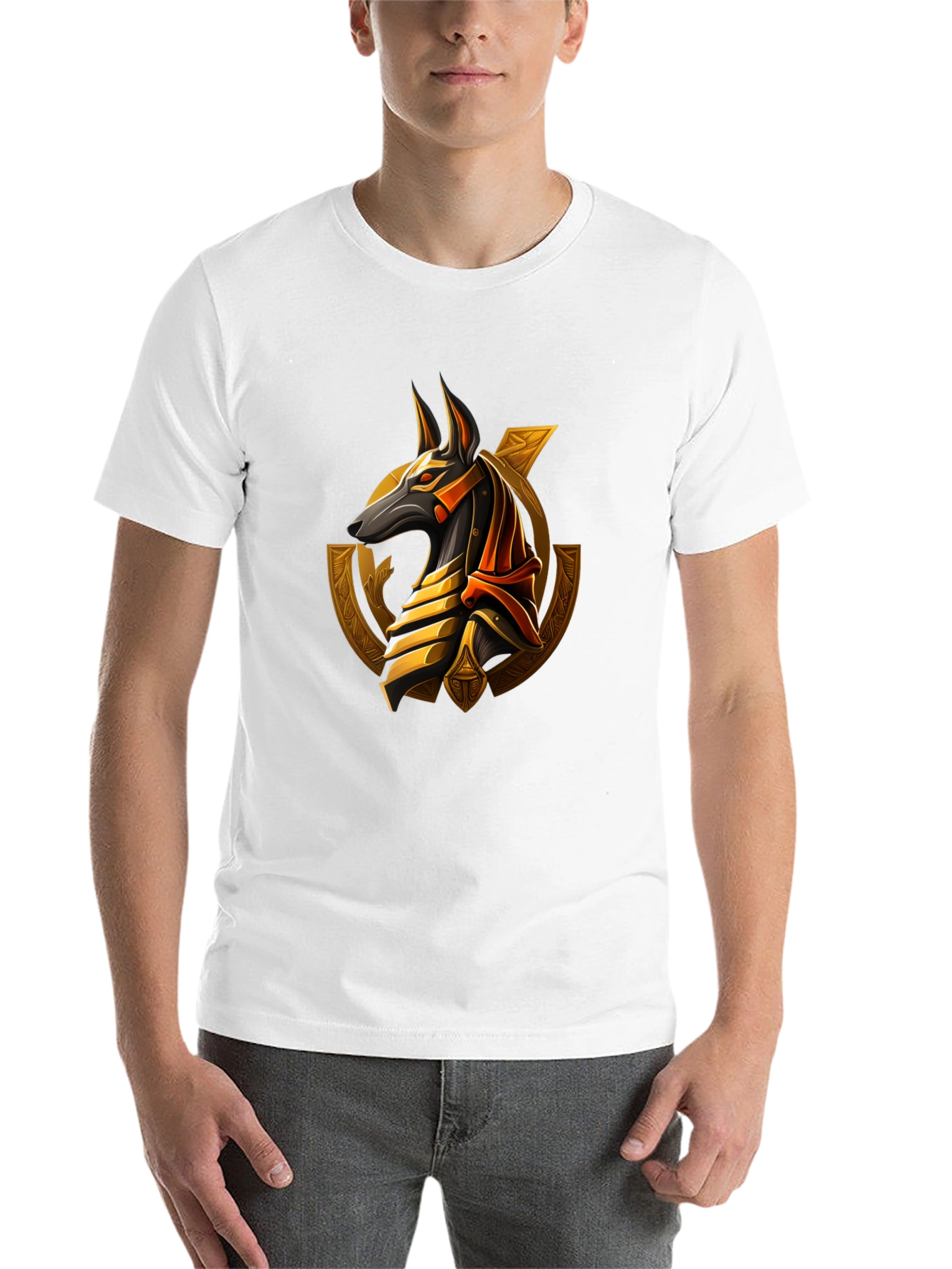 Black Anubis Graphic Black T-Shirt view 14