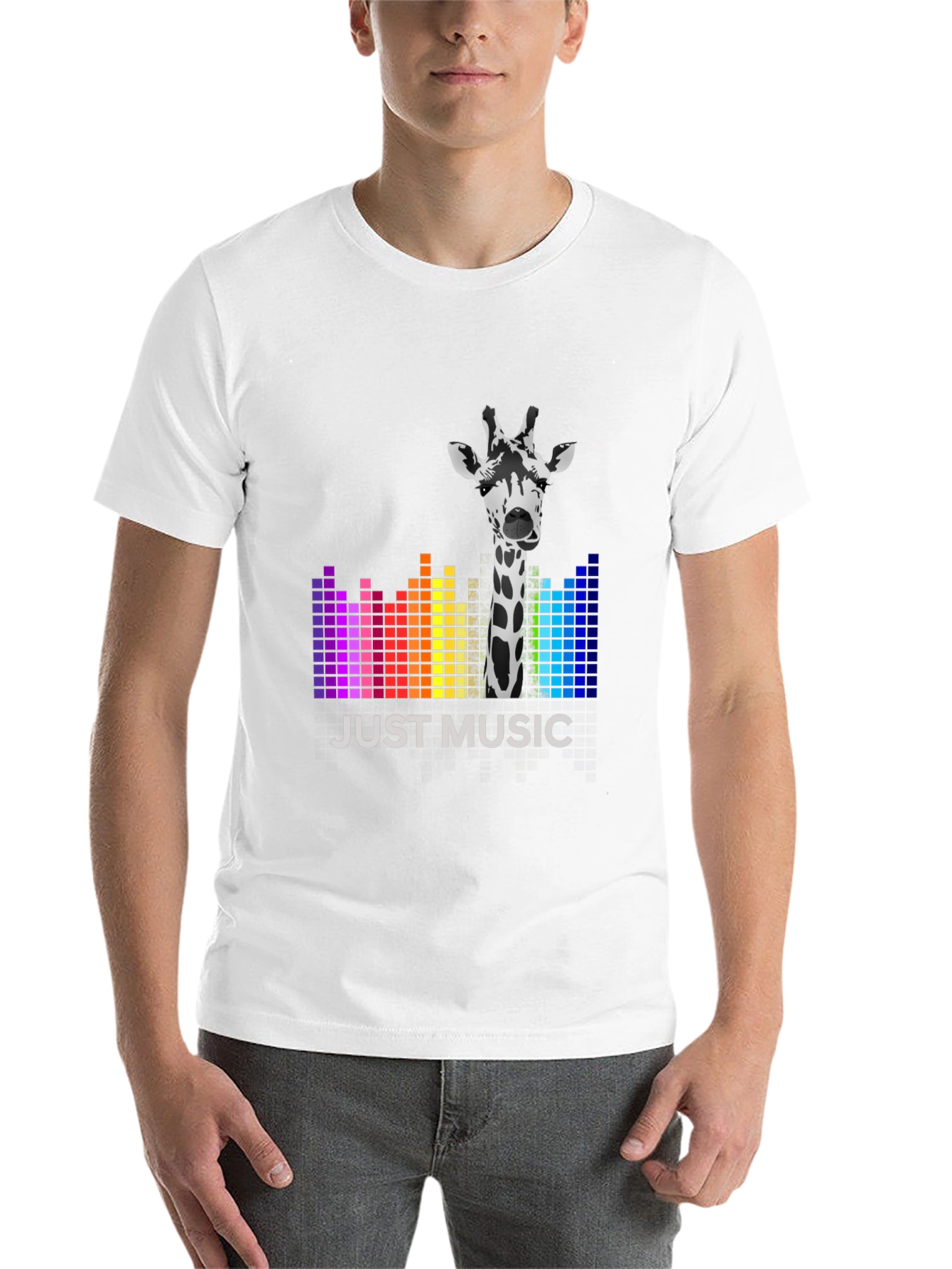 Black Just Music Giraffe Tee - Stylish Graphic T-Shirt view 14