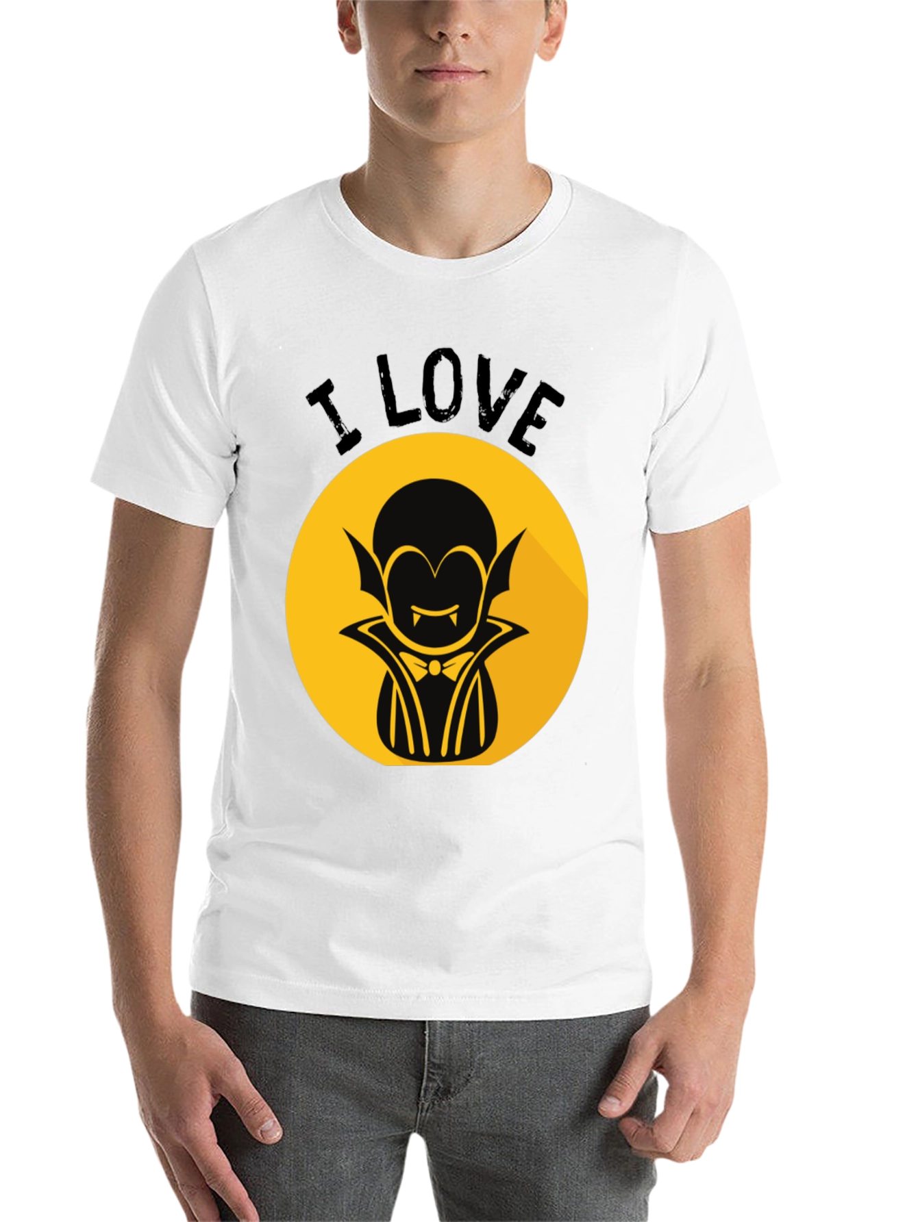 Black I Love Vampire Graphic T-Shirt - Halloween Style view 14