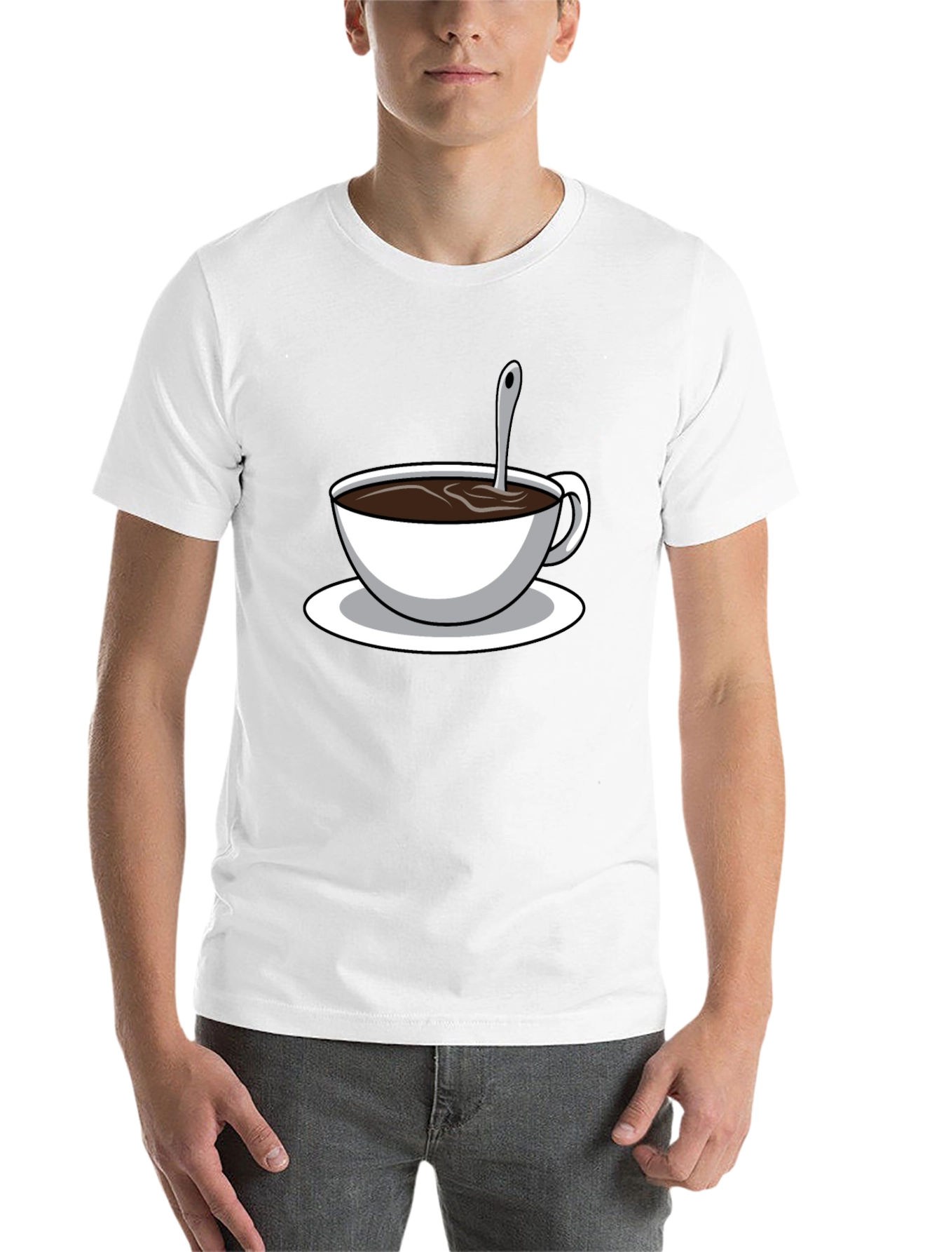Black Coffee Cup Graphic T-Shirt - Black Cotton Blend view 14