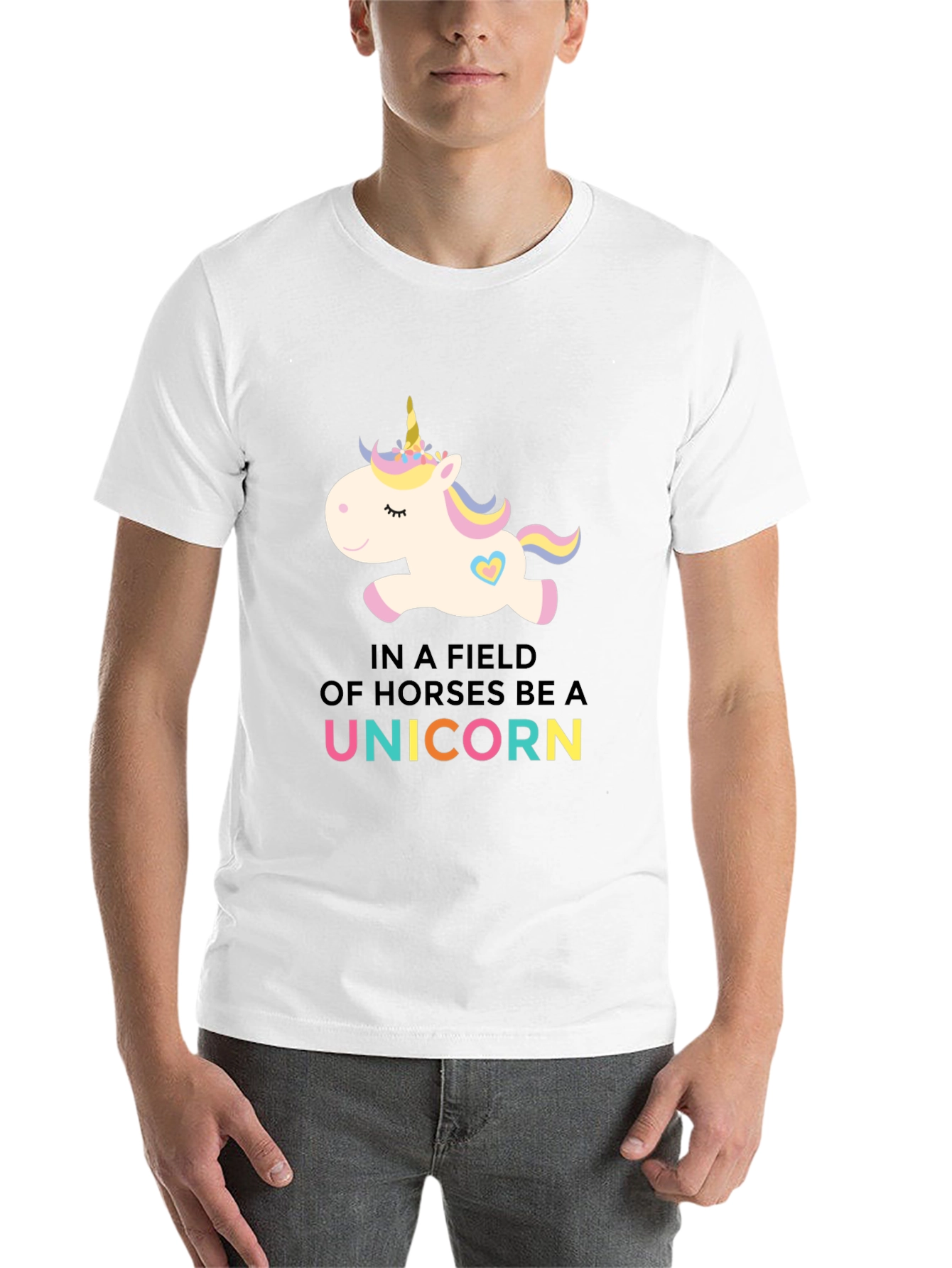 Black Be A Unicorn Black T-Shirt view 14