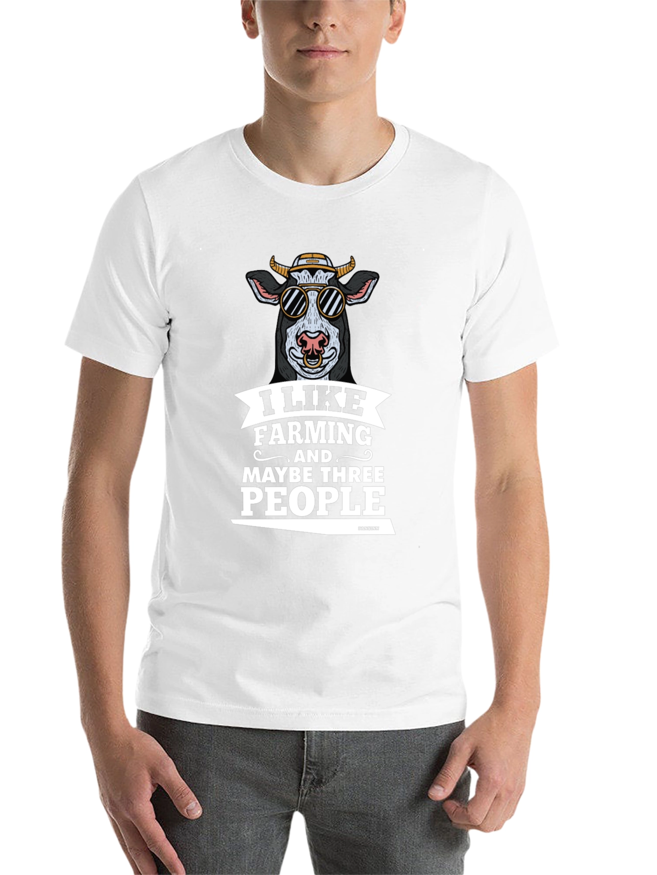 Black Farming Lover T-Shirt: Cool Cow Graphic Tee view 14