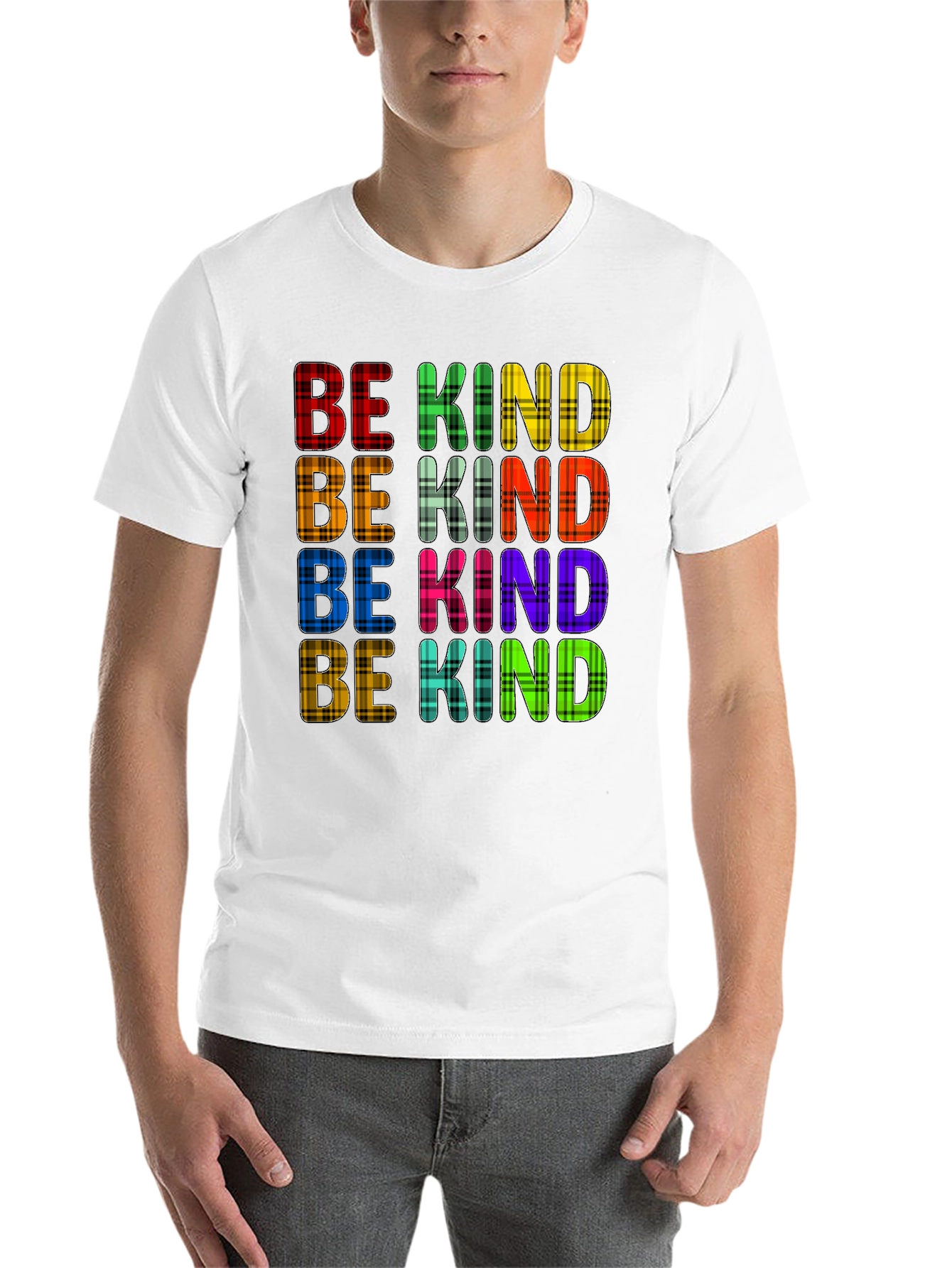 Black Be Kind Plaid Print Tee - Stylish Comfort view 14